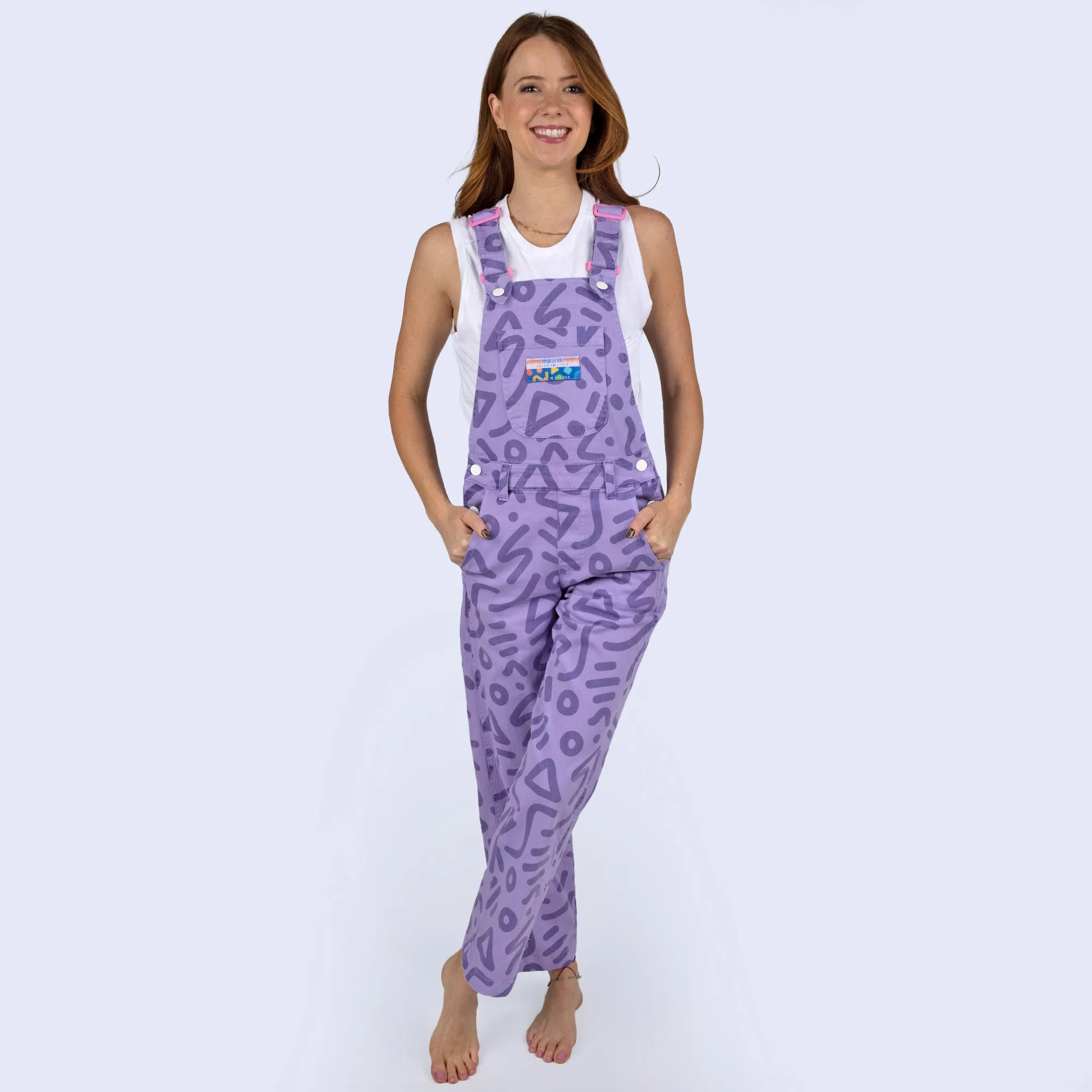 Grape Jelly Zap Overalls sold by Mokuyobi