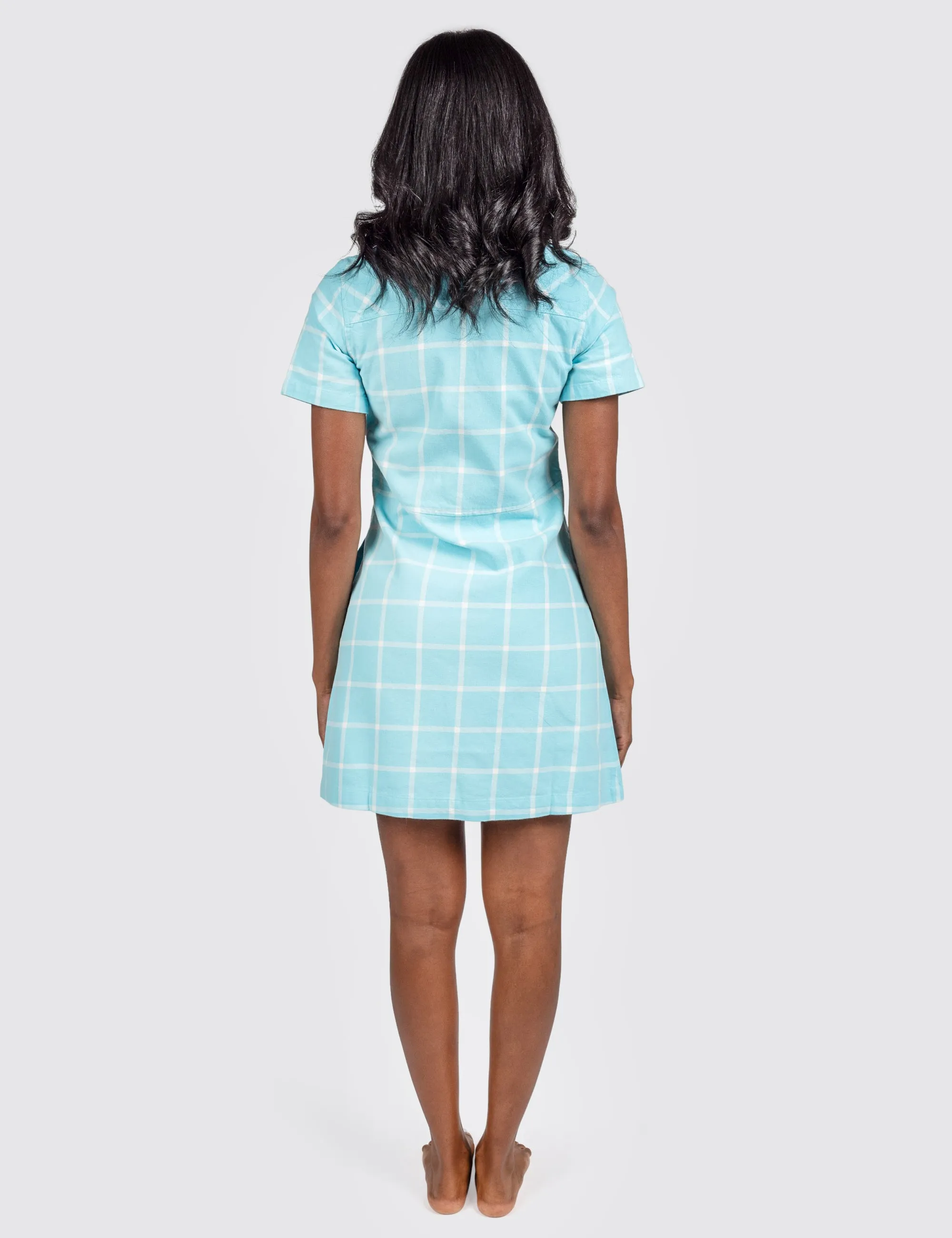 Sky Grid Diner Dress sold by Mokuyobi product image thumbnail 3