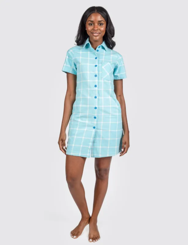 Sky Grid Diner Dress sold by Mokuyobi