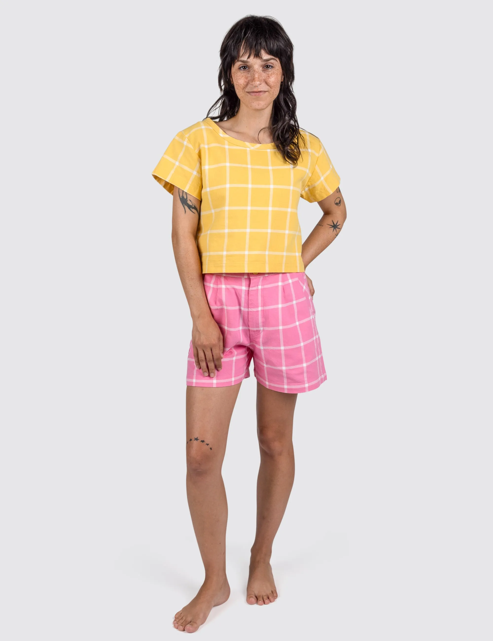Banana Grid Crop Top sold by Mokuyobi product image thumbnail 5
