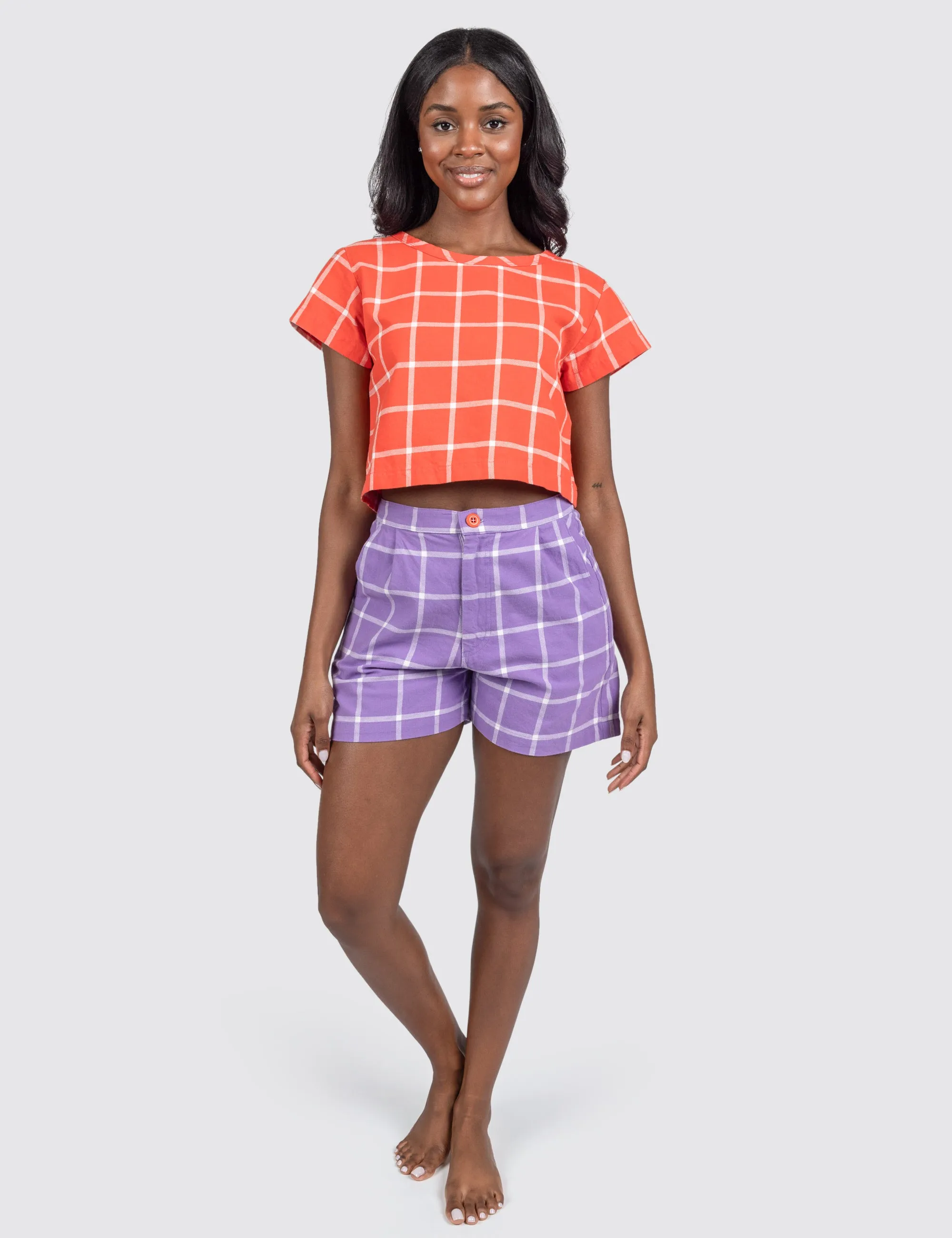 Tomato Grid Crop Top sold by Mokuyobi product image thumbnail 2