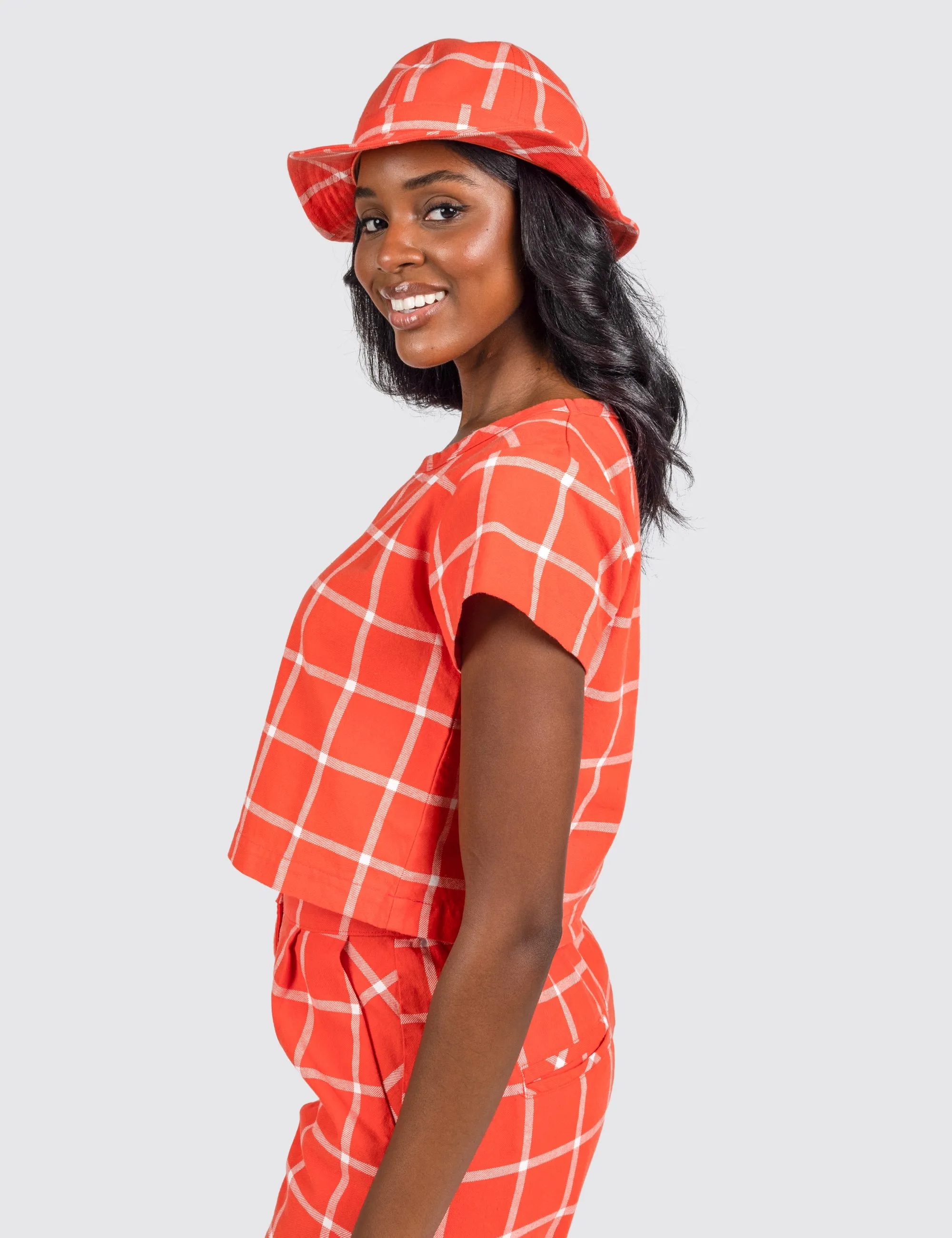Tomato Grid Crop Top sold by Mokuyobi product image thumbnail 3