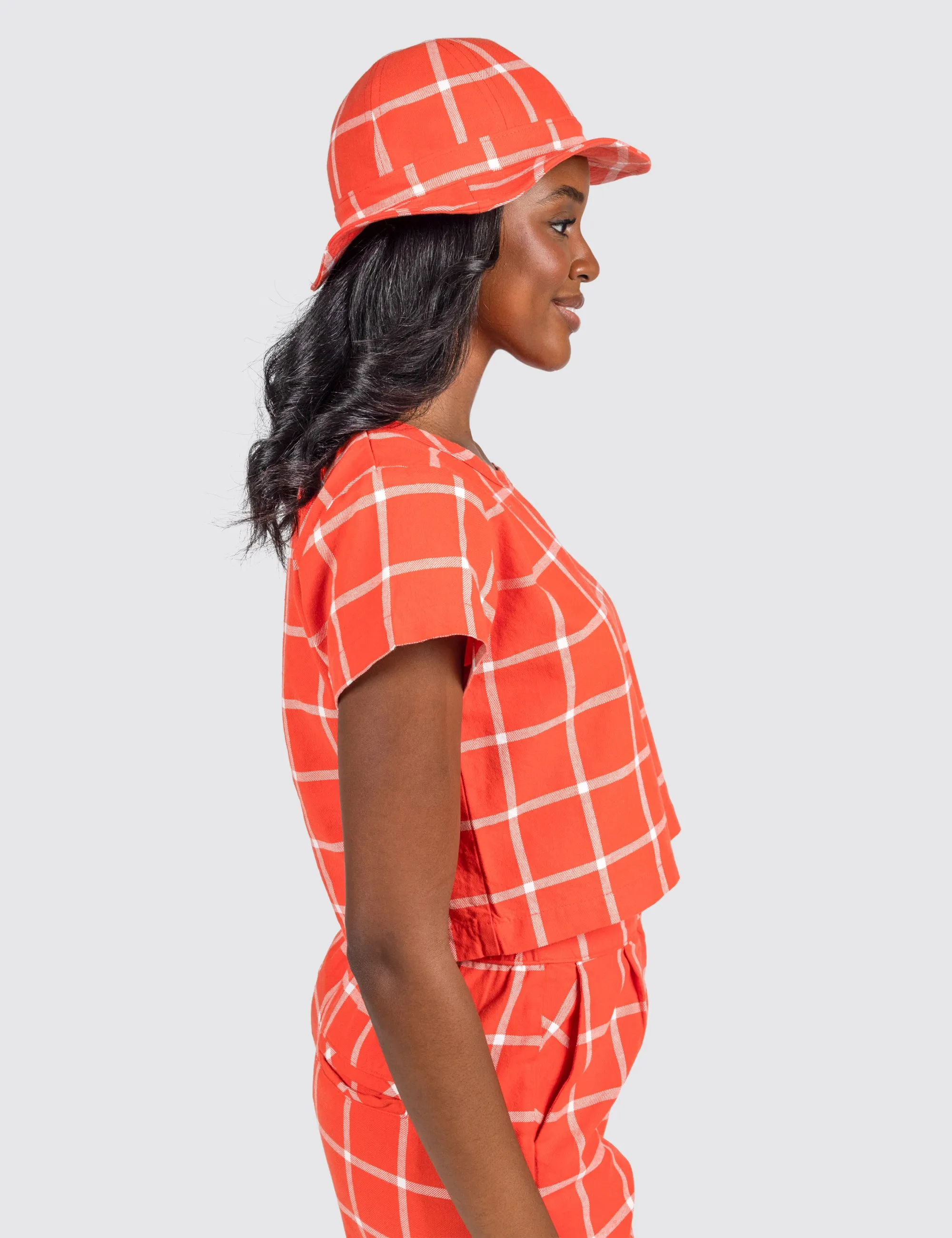 Tomato Grid Crop Top sold by Mokuyobi product image thumbnail 5