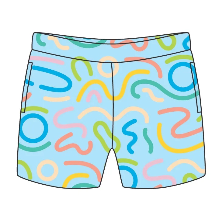 Doodle Lines Shorts sold by Mokuyobi