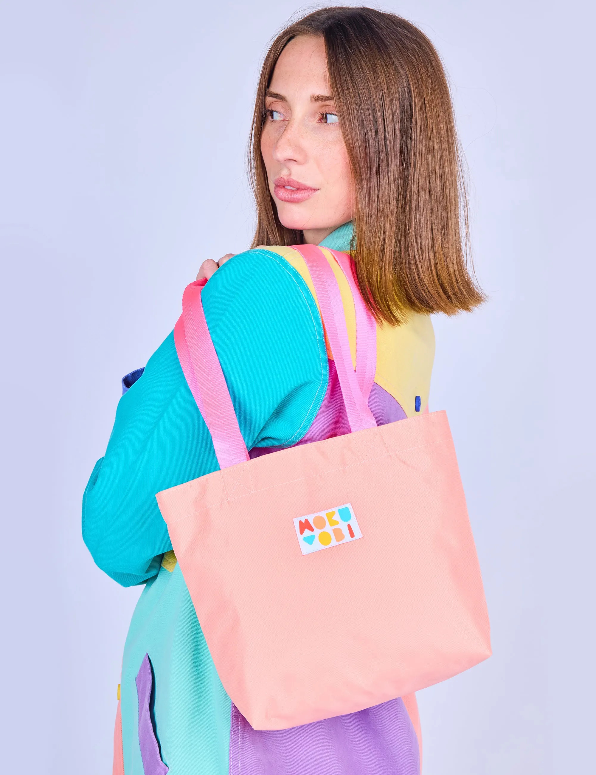 Peach Nylon Mini Tote sold by Mokuyobi