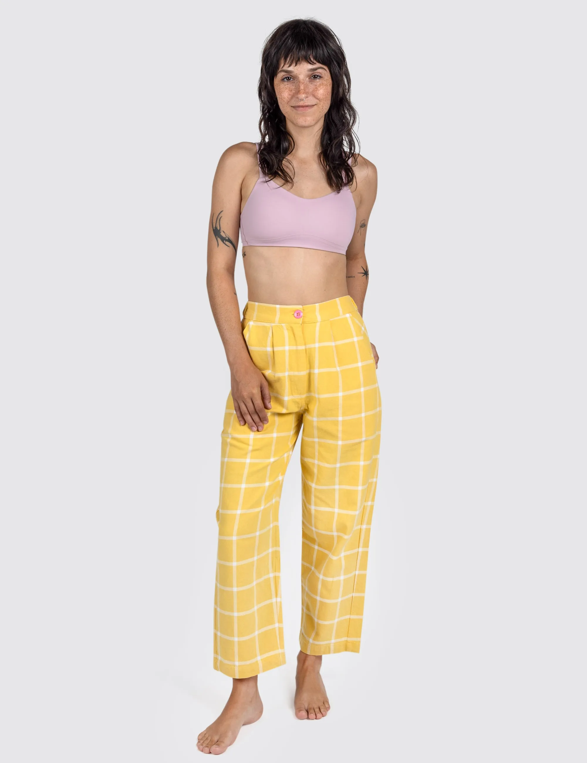 Banana Grid Hillcrest Pants sold by Mokuyobi
