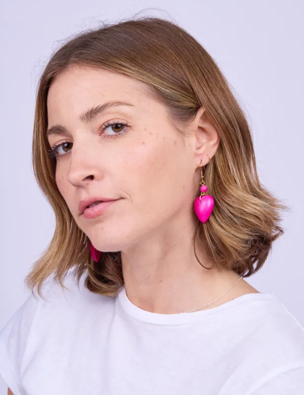 Blushing Heartbead Vintage Earrings sold by Mokuyobi