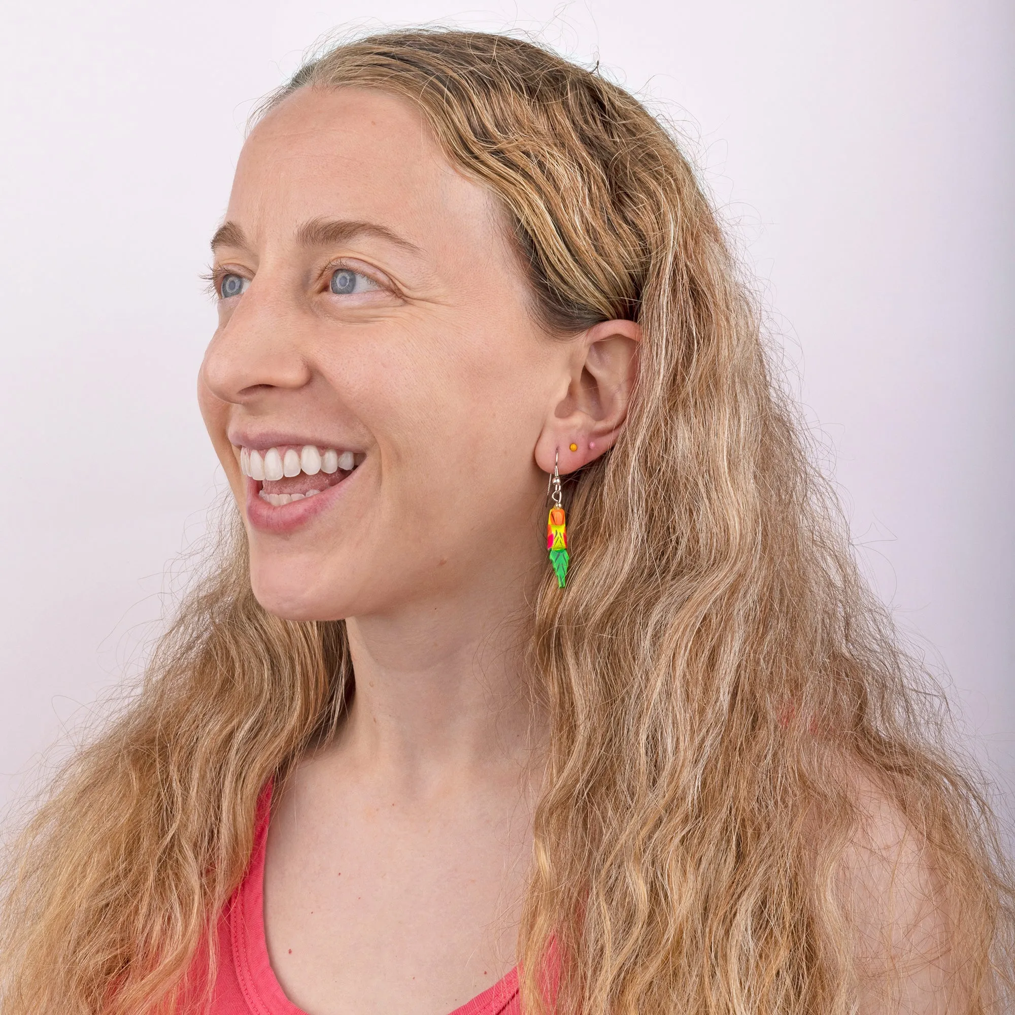 Parakeet Paradise Vintage Earrings sold by Mokuyobi product image thumbnail 2