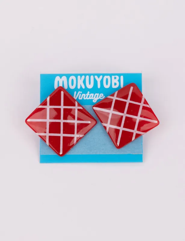 Windowpane Vintage Earrings sold by Mokuyobi
