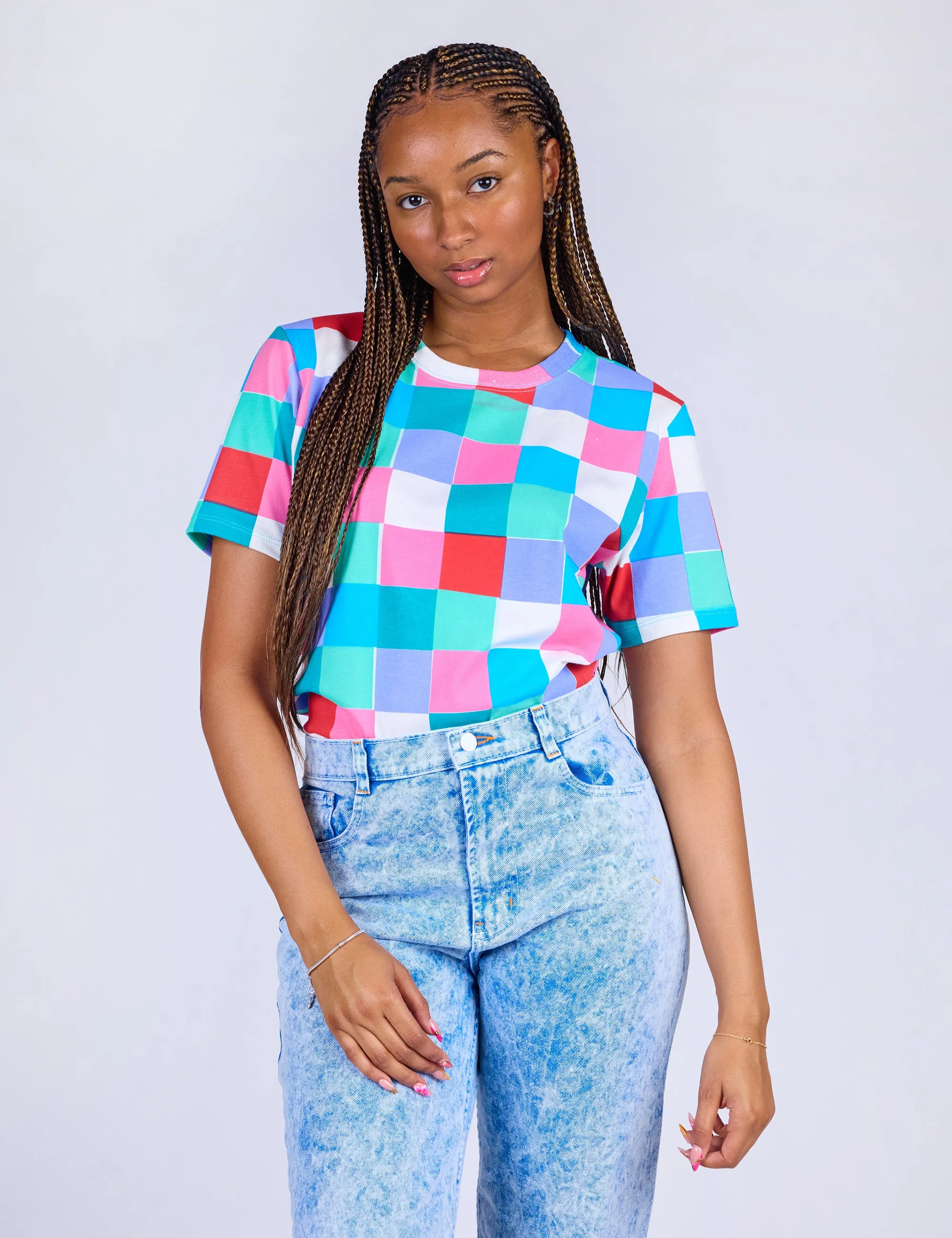 Checker Crop Tee sold by Mokuyobi