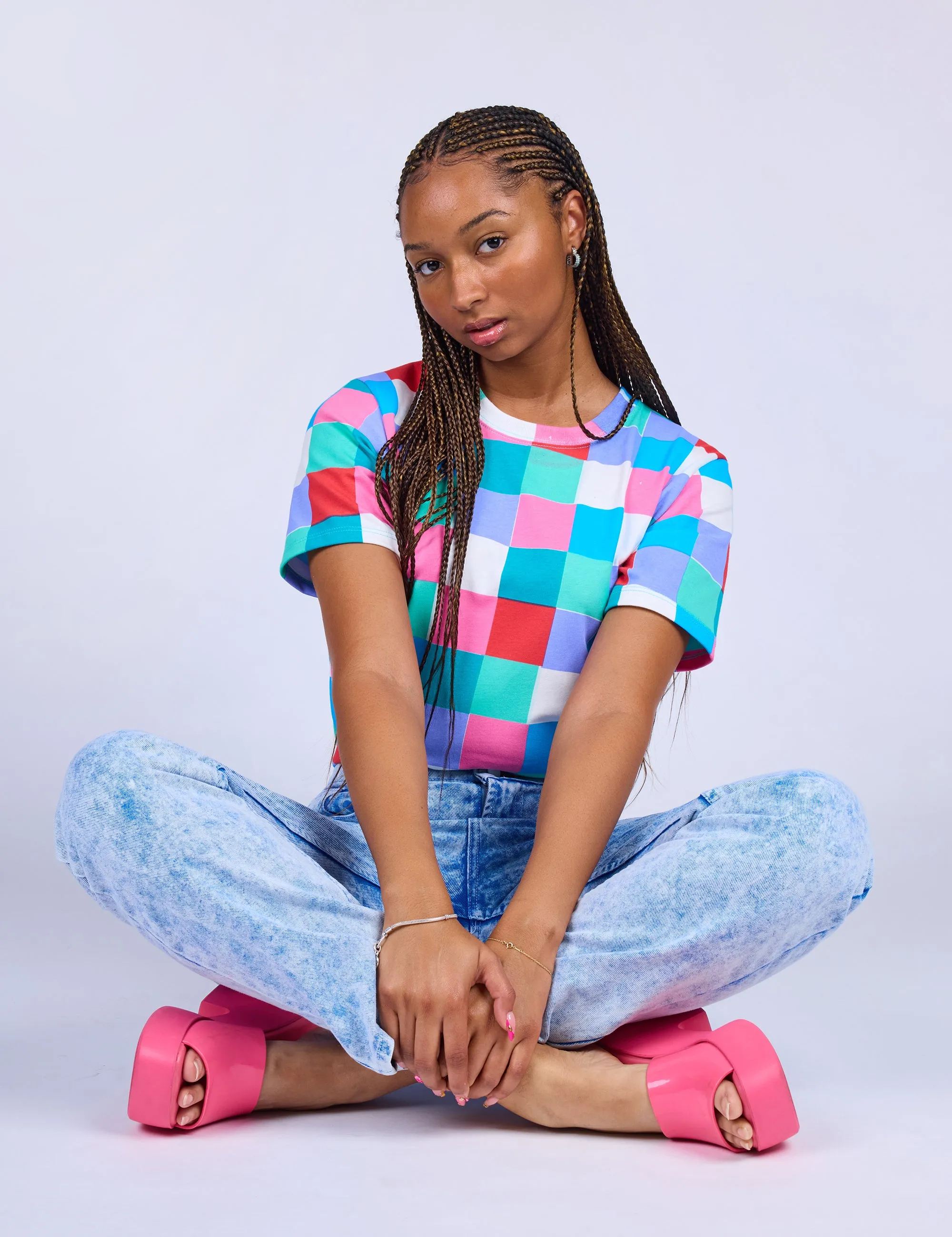 Checker Crop Tee sold by Mokuyobi product image thumbnail 2