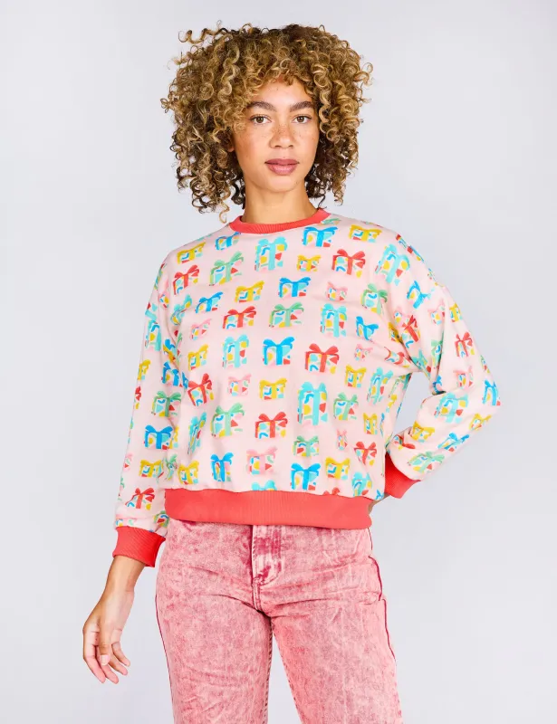 Presents Crop Crew Sweatshirt sold by Mokuyobi