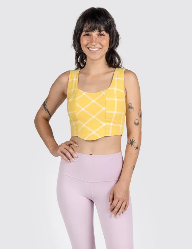 Banana Grid Corset sold by Mokuyobi