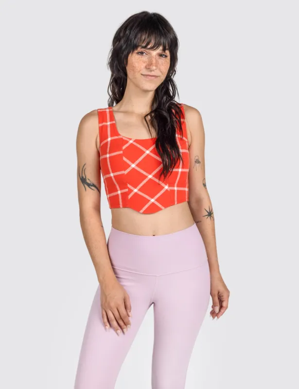 Tomato Grid Corset sold by Mokuyobi