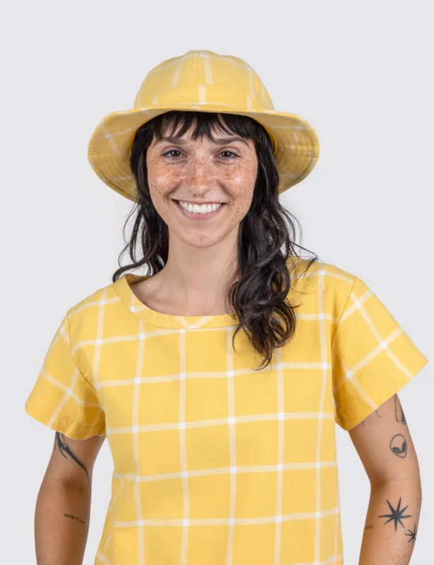 Banana Grid Bob Hat made by Mokuyobi