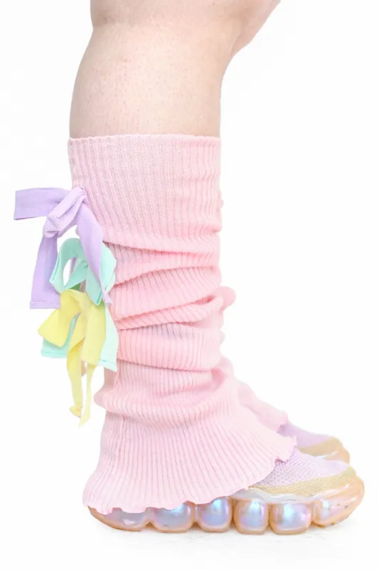 Sugar Ribbon Leg Warmers - Pink sold by My Violet
