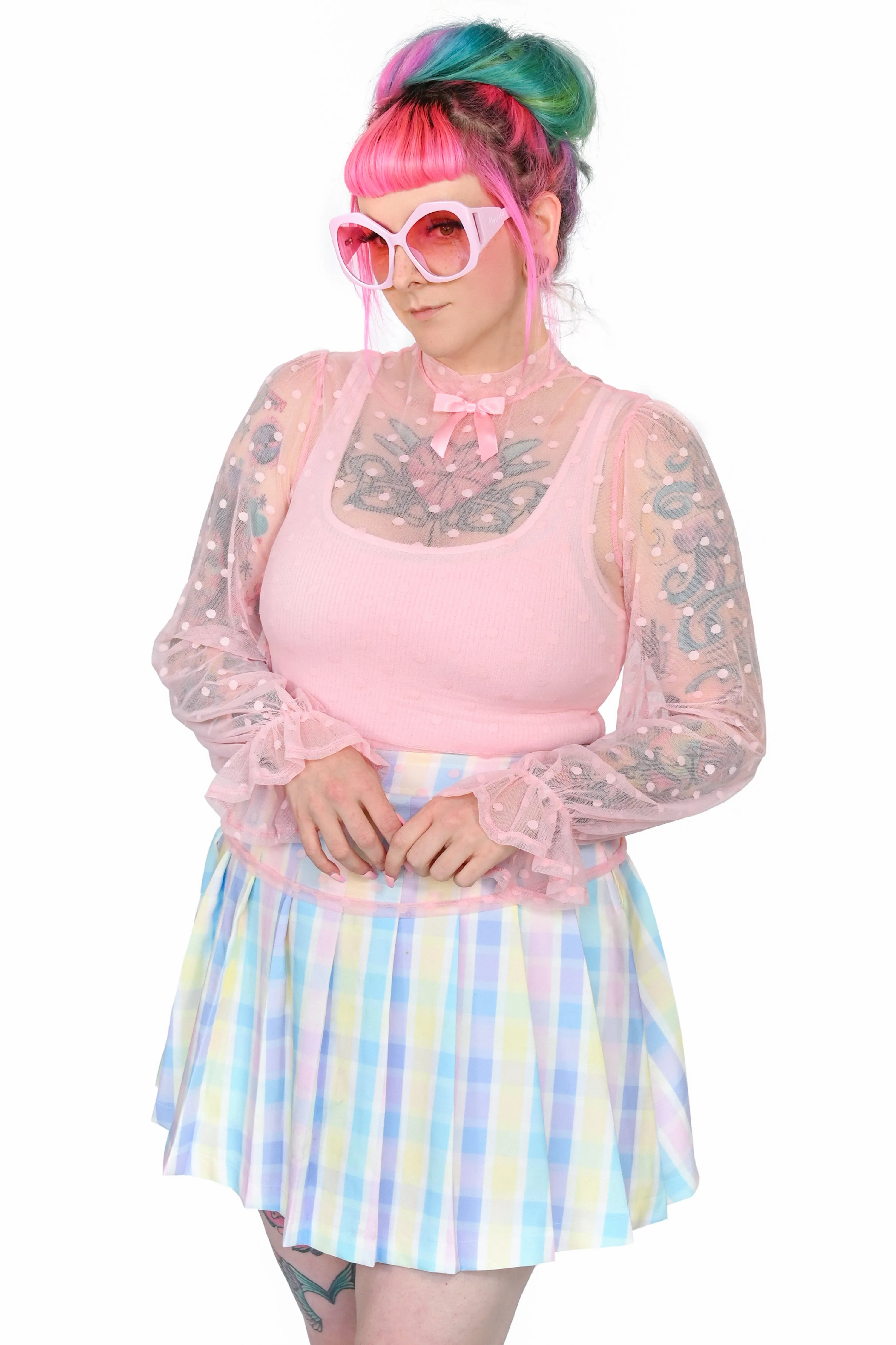 Sheer Frills Blouse - Pink sold by My Violet