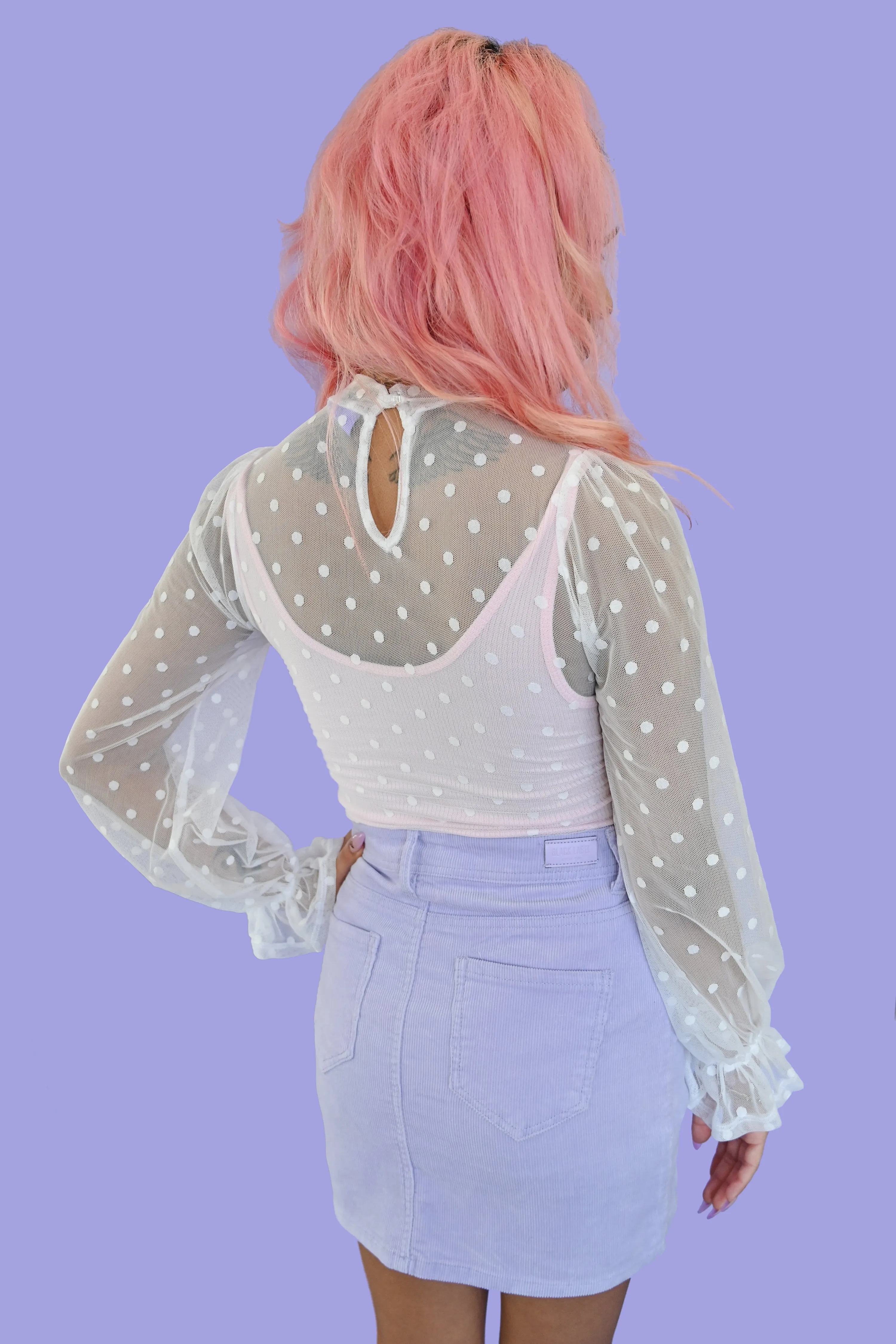 Sheer Frills Blouse - White - XS left! sold by My Violet product image thumbnail 2