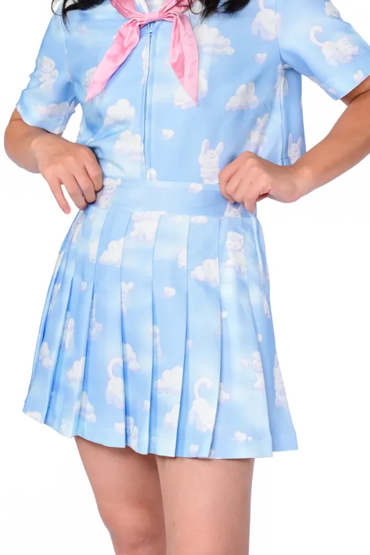 Cloud Friends Pleated Skirt sold by My Violet