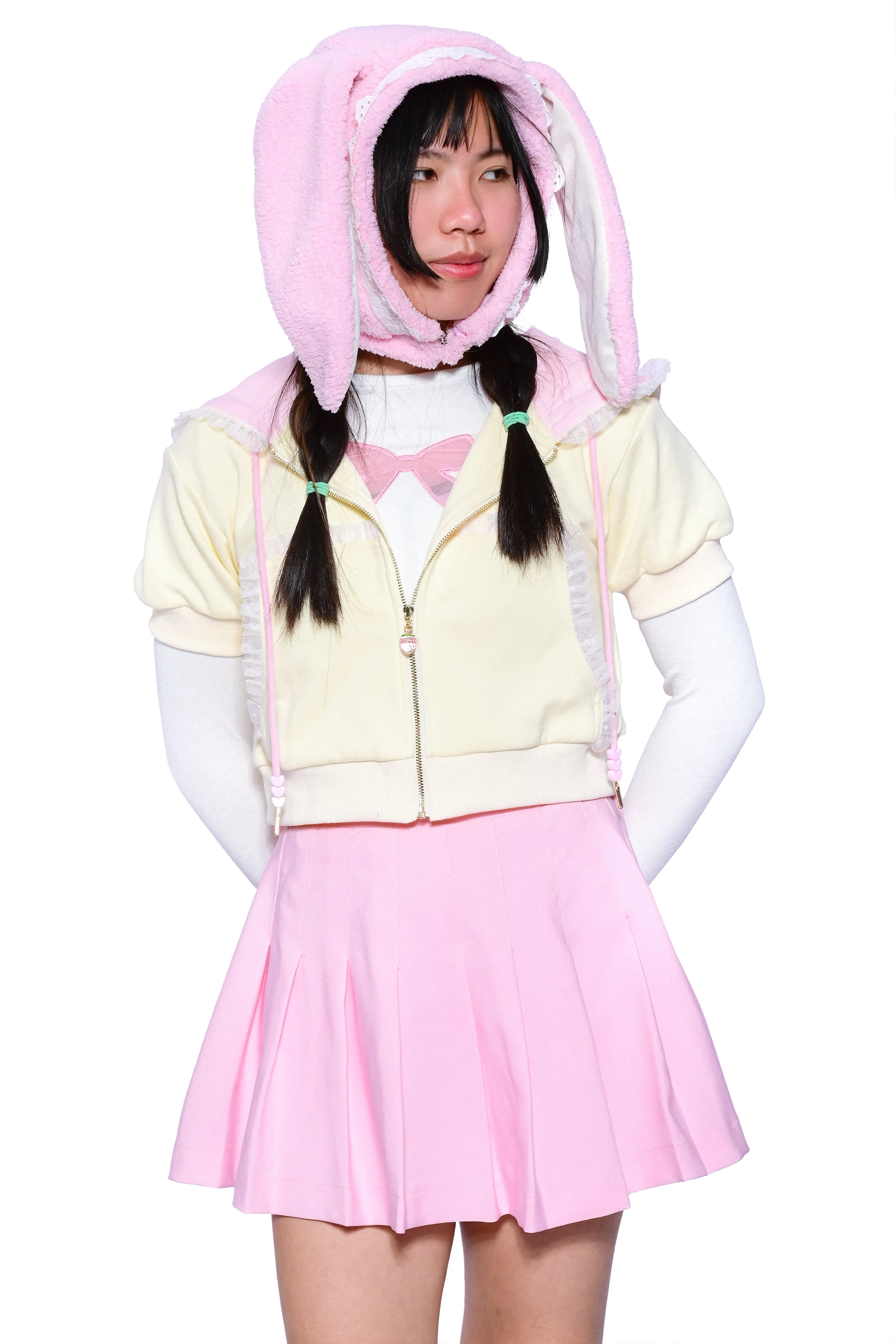 2-Way Bunny Hooded Scarf - Pink sold by My Violet product image thumbnail 3