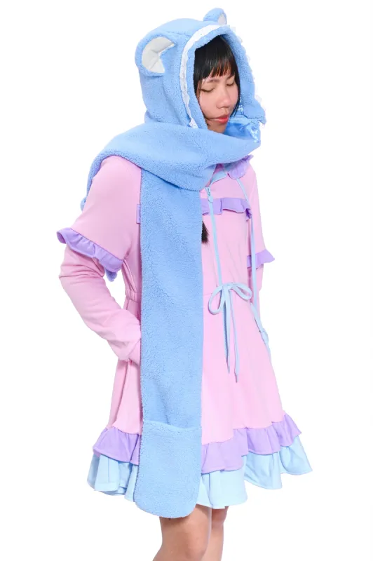 2-Way Bear Hooded Scarf - Blue sold by My Violet