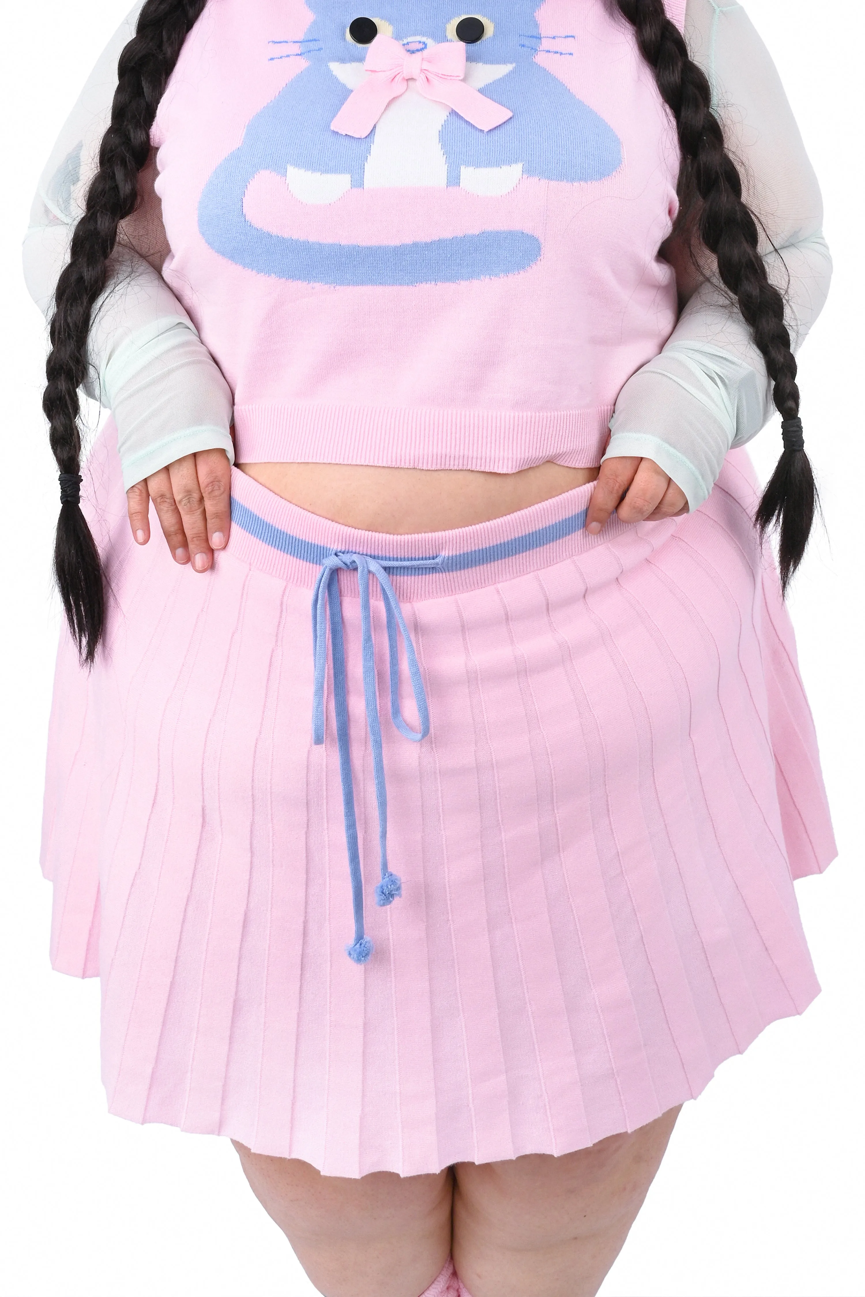 Kitty Knit Pleated Skort sold by My Violet