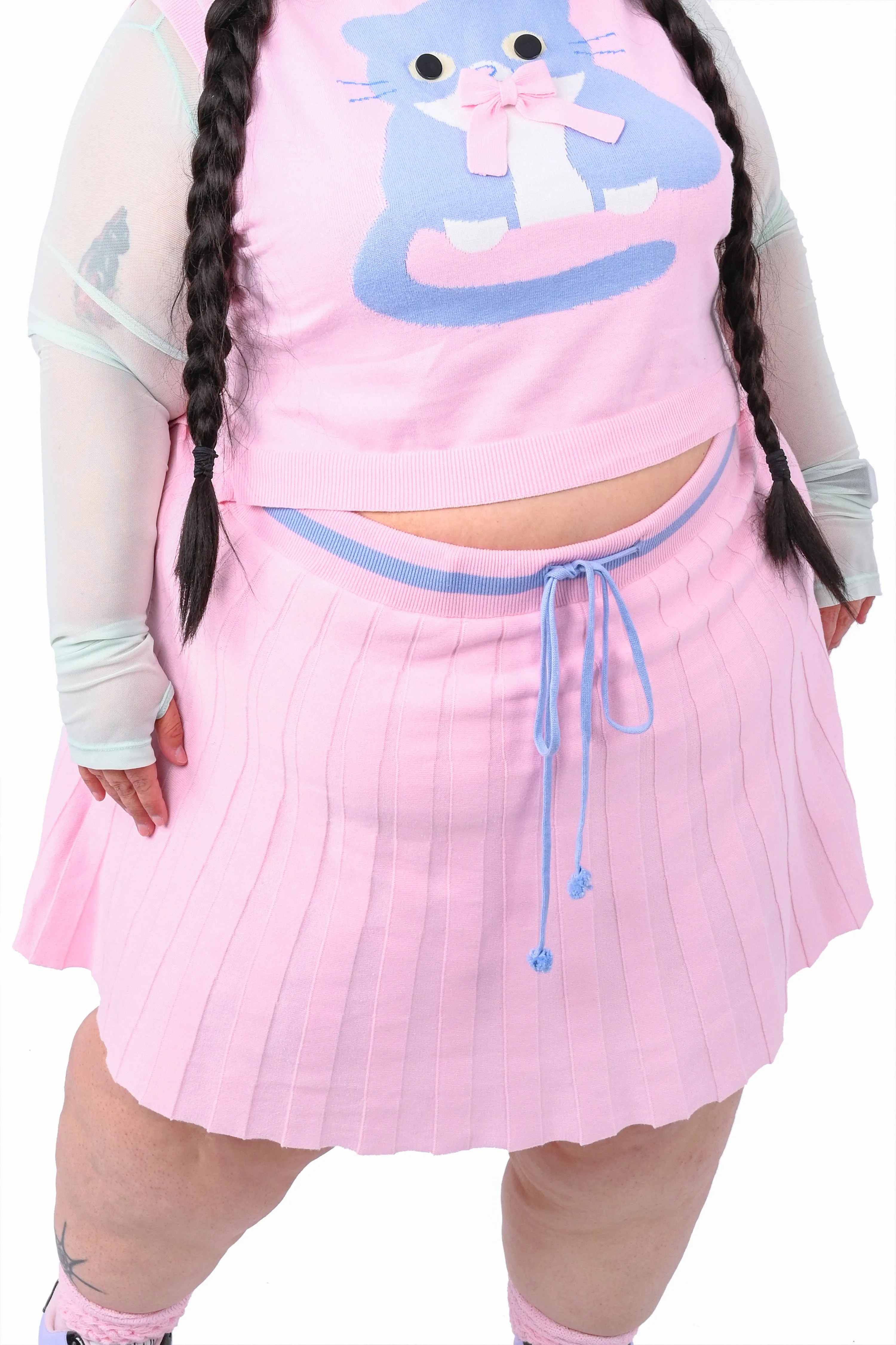 Kitty Knit Pleated Skort sold by My Violet product image thumbnail 4