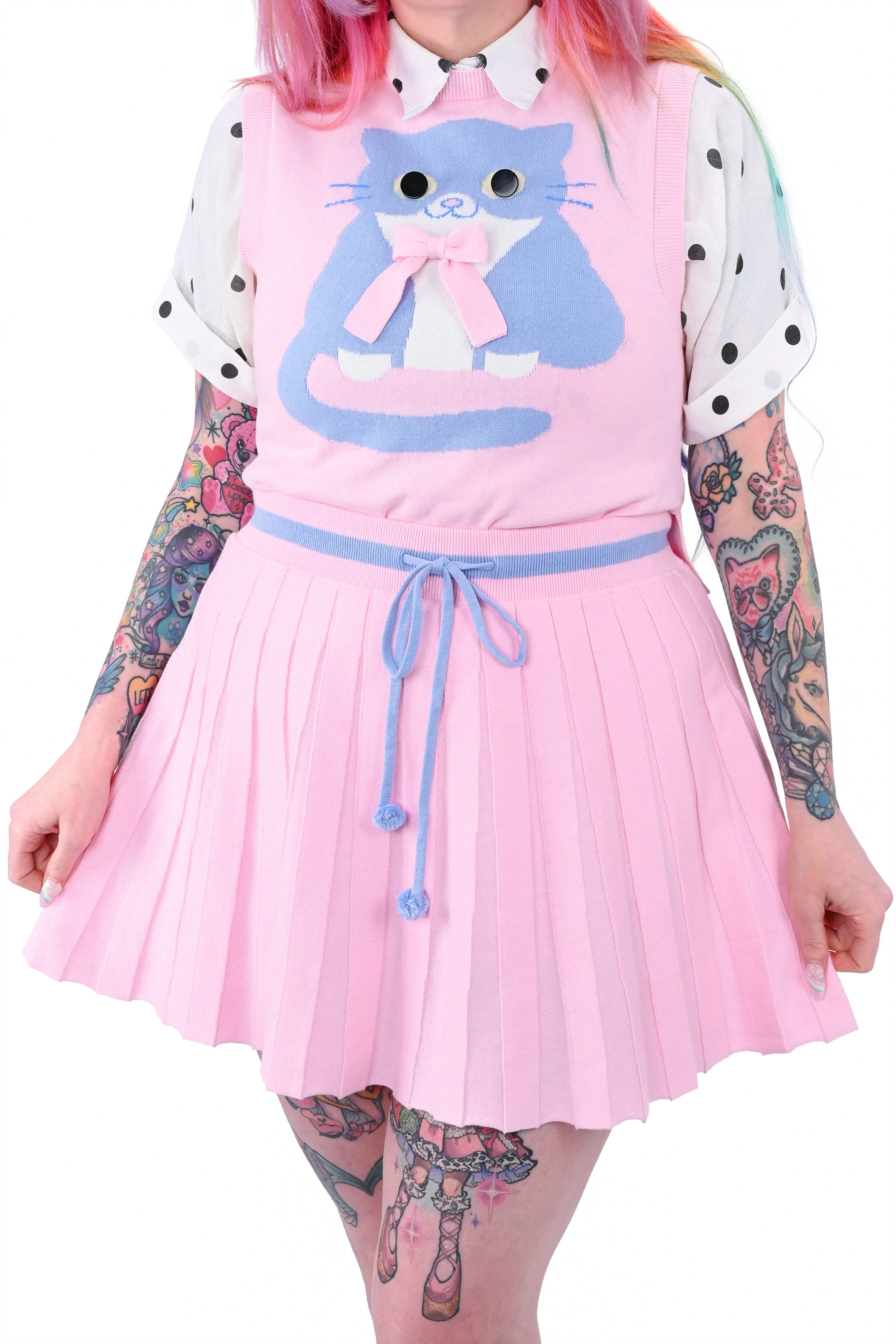 Kitty Knit Pleated Skort sold by My Violet product image thumbnail 2