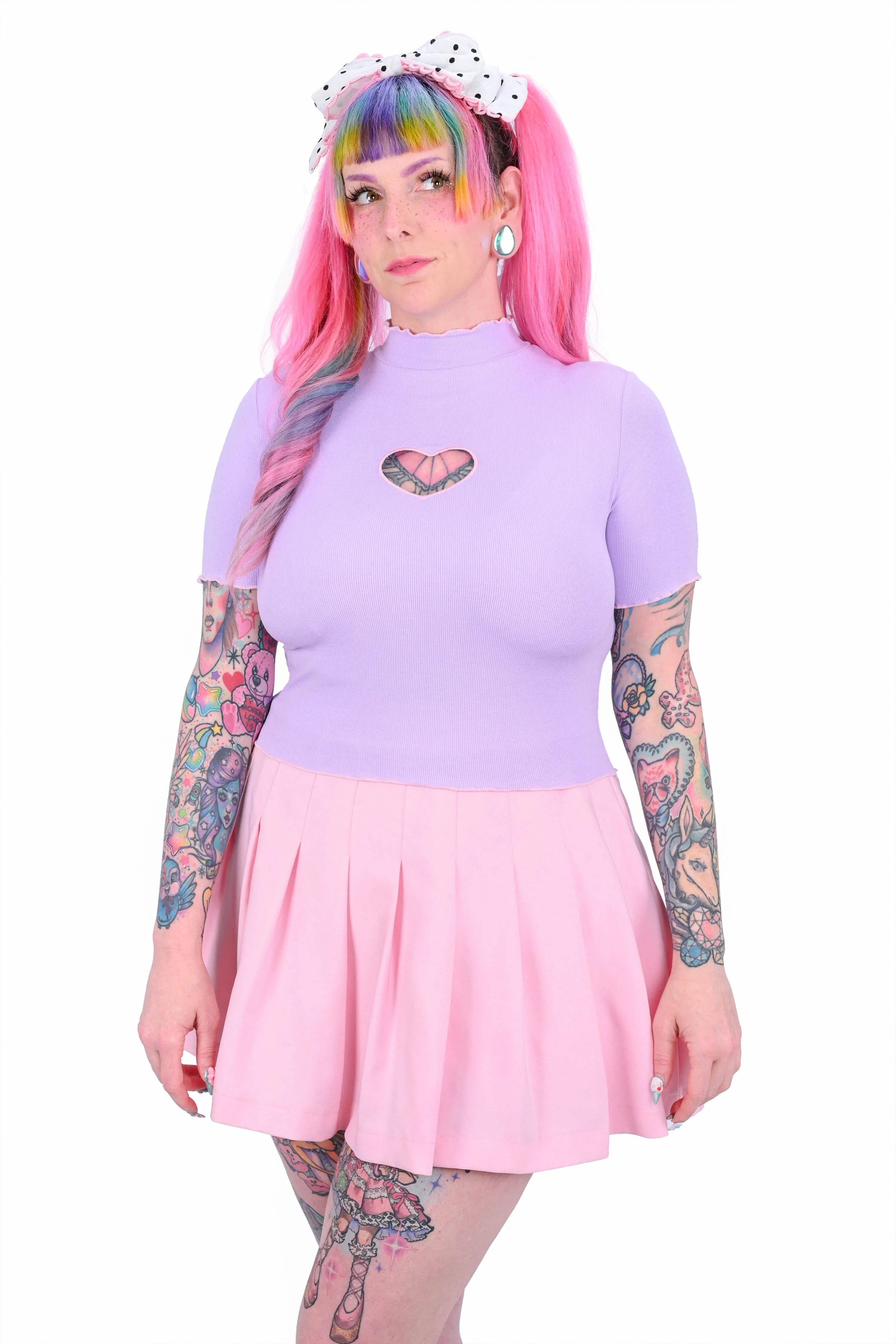 Heart Cut Out Crop Top - Lavender sold by My Violet product image thumbnail 3