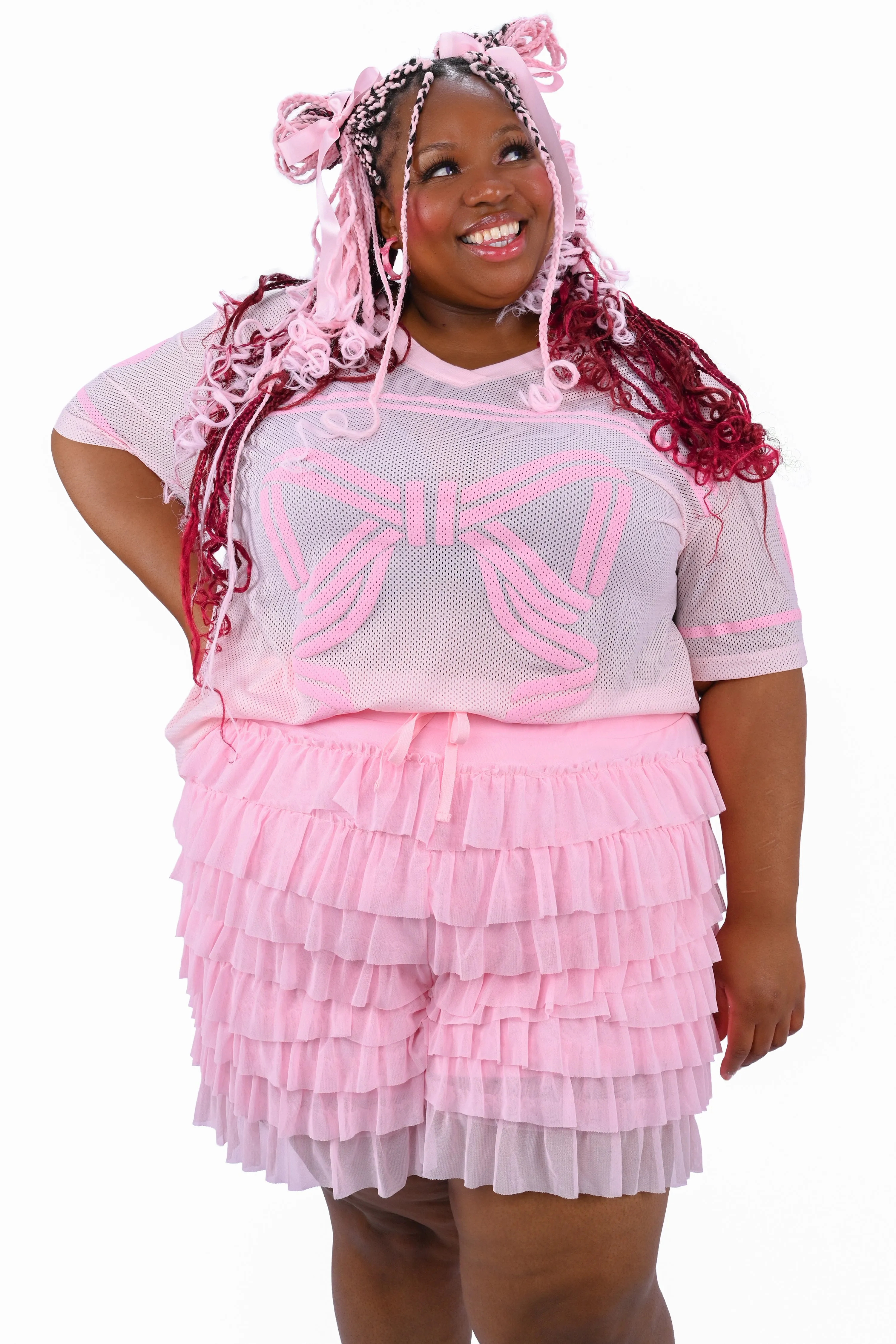 Lola Ruffle Shorts - Pink sold by My Violet product image thumbnail 3