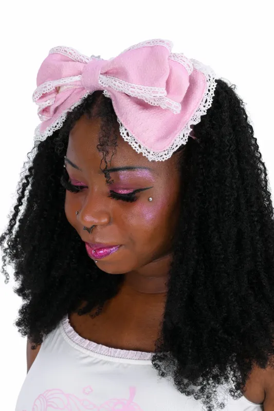 Charlotte Headbow - Pink/White made by My Violet