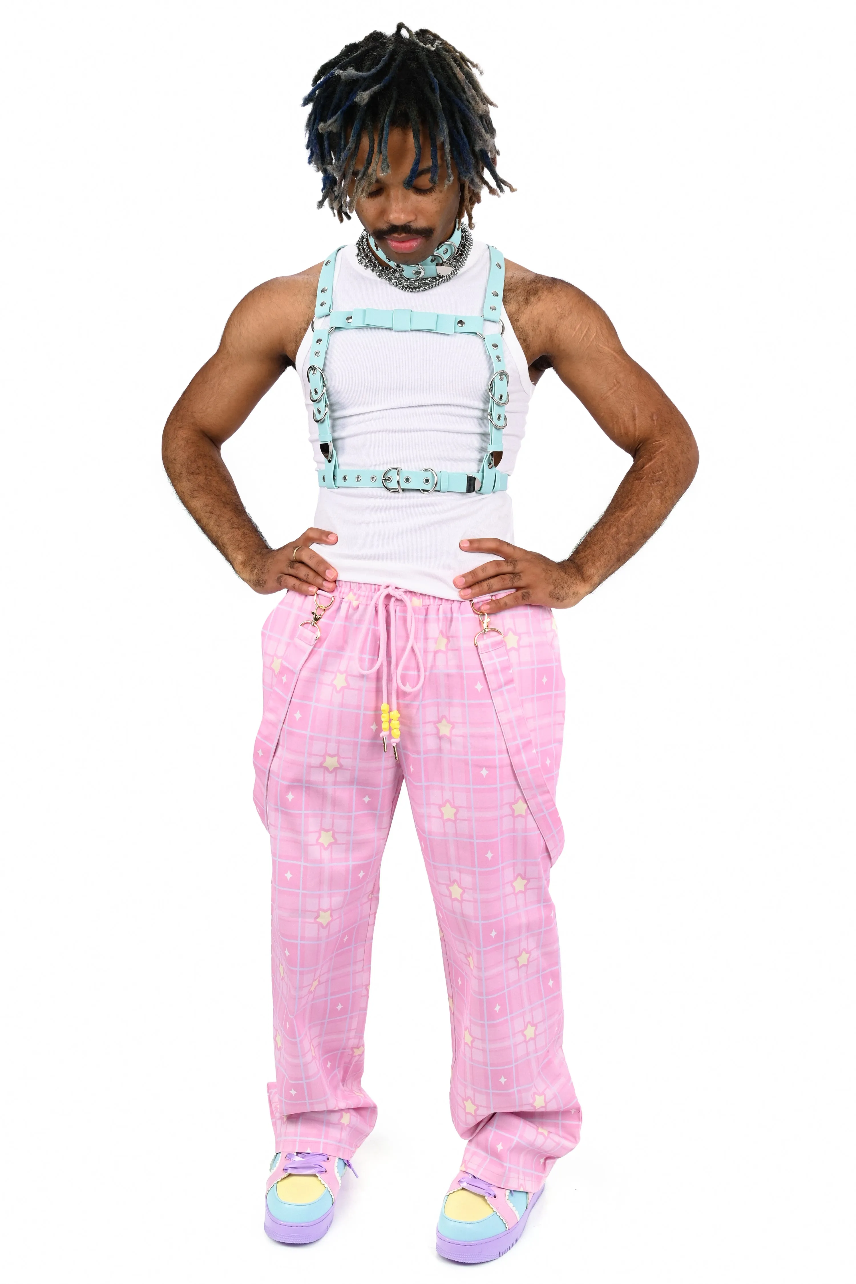 Dreamy Star Plaid Pants - Pink sold by My Violet product image thumbnail 2