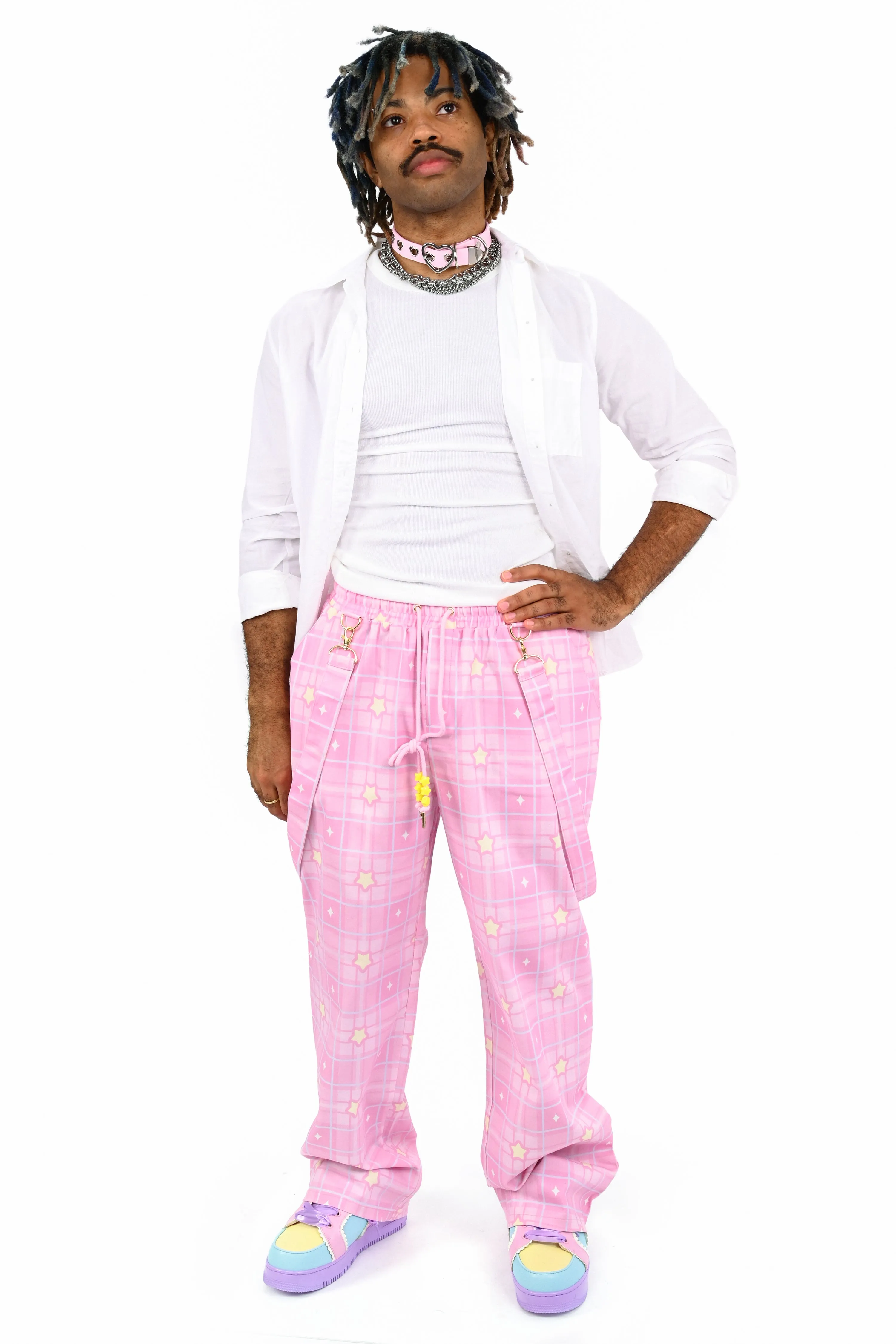 Dreamy Star Plaid Pants - Pink sold by My Violet product image thumbnail 5