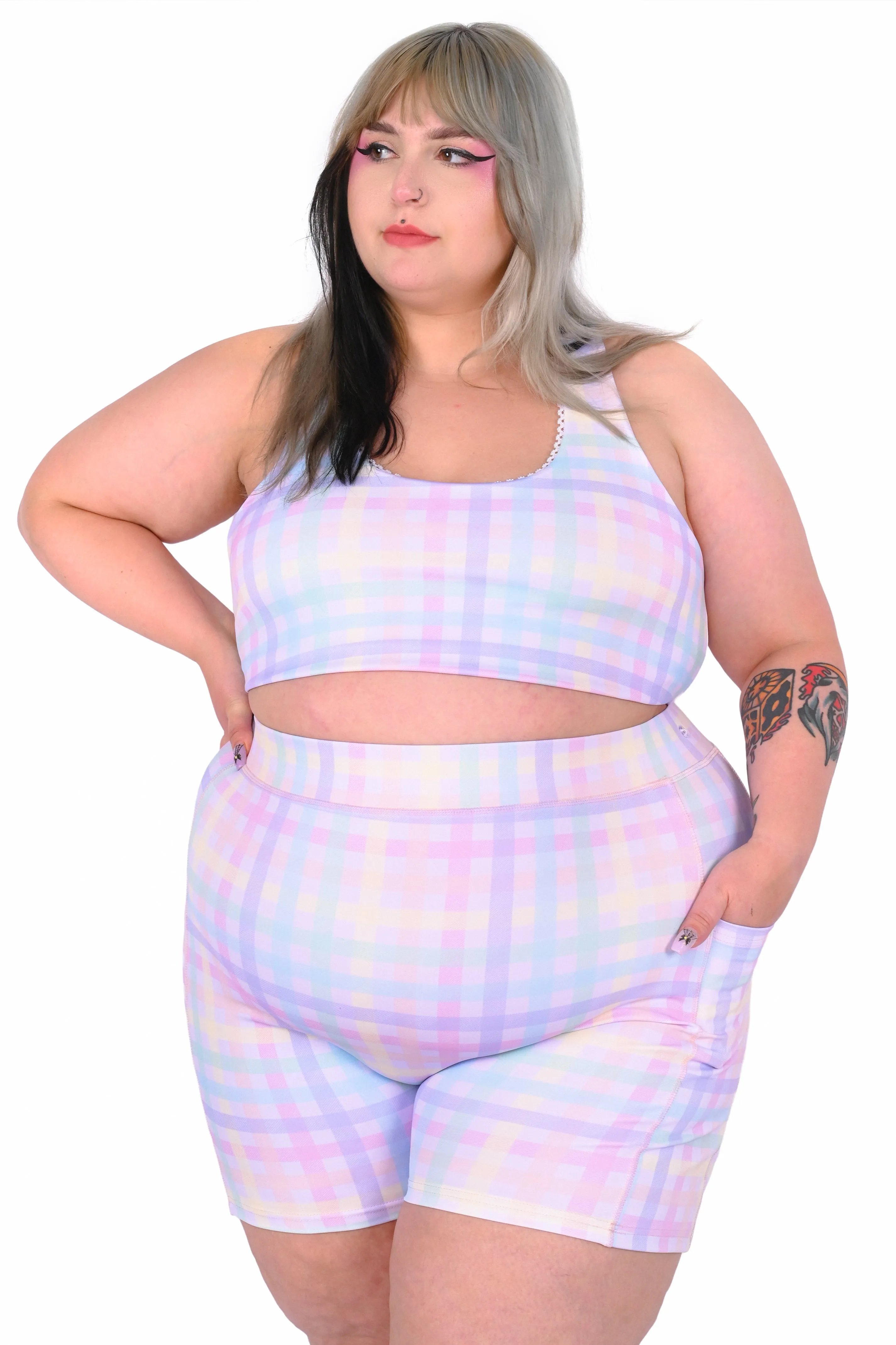 Rainbow Gingham Racerback Sports Bra sold by My Violet product image thumbnail 2