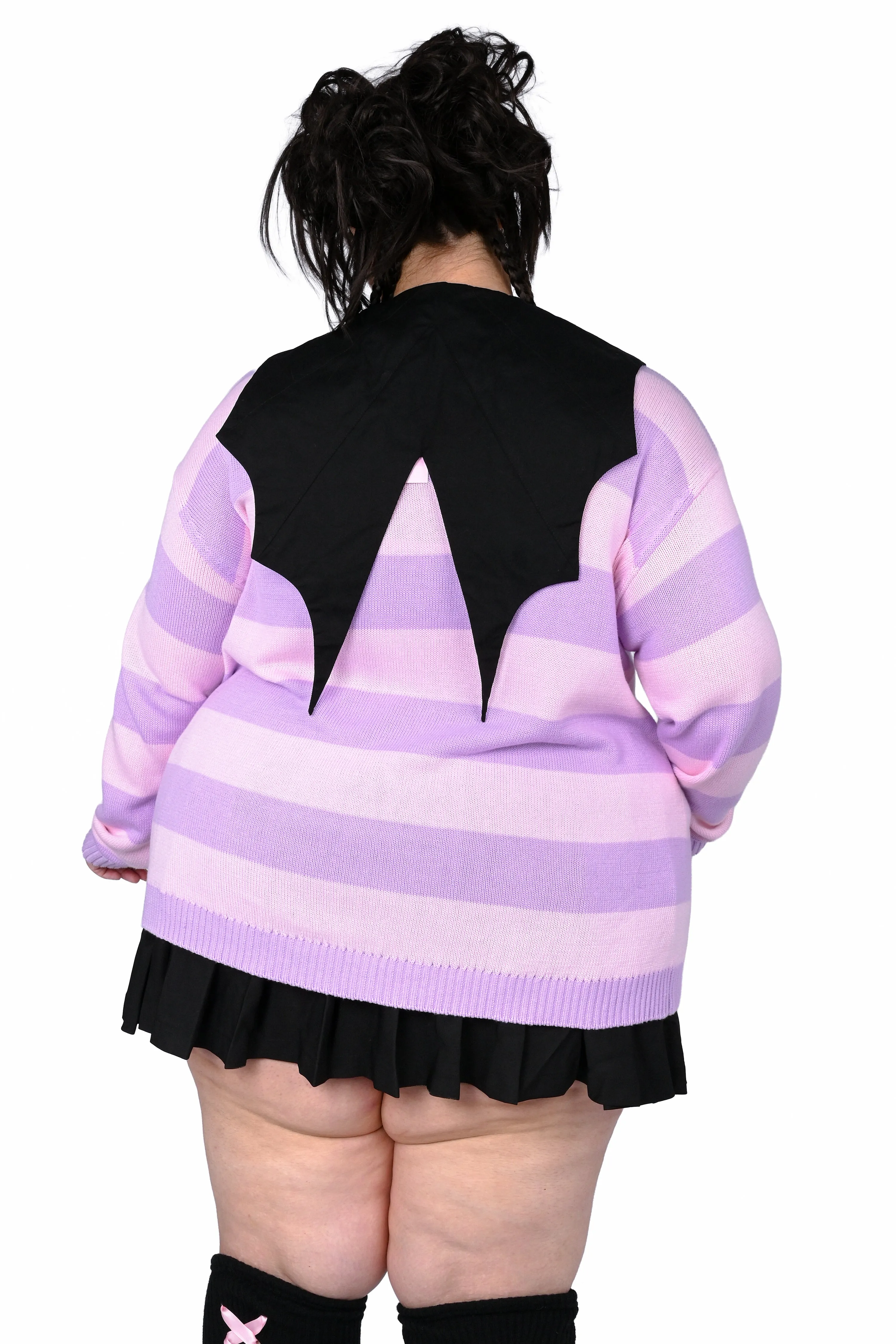 Striped Bat Collar Cardigan sold by My Violet product image thumbnail 5