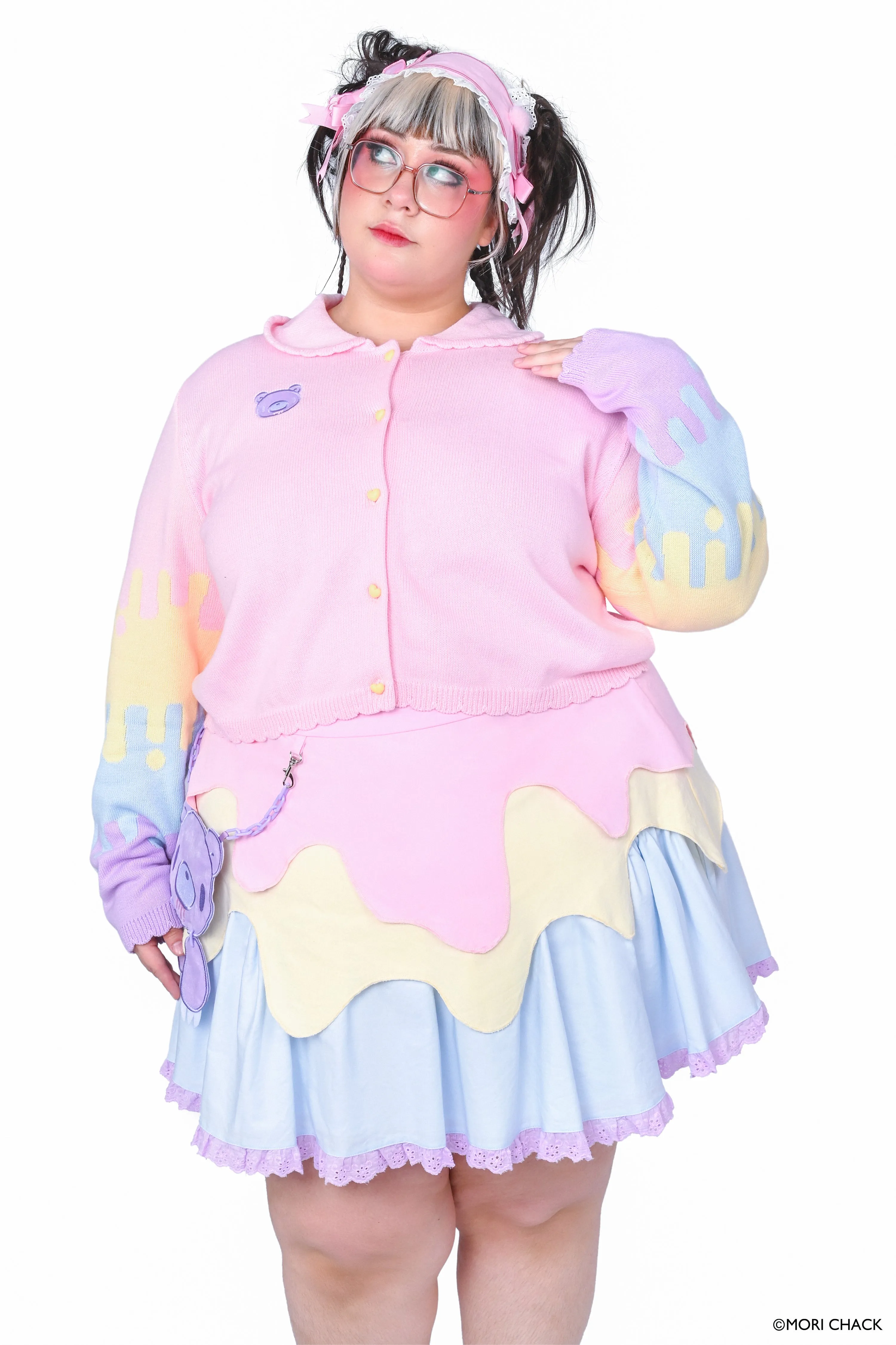 Gloomy Bear x My Violet - Pastel Drip Cardigan sold by My Violet