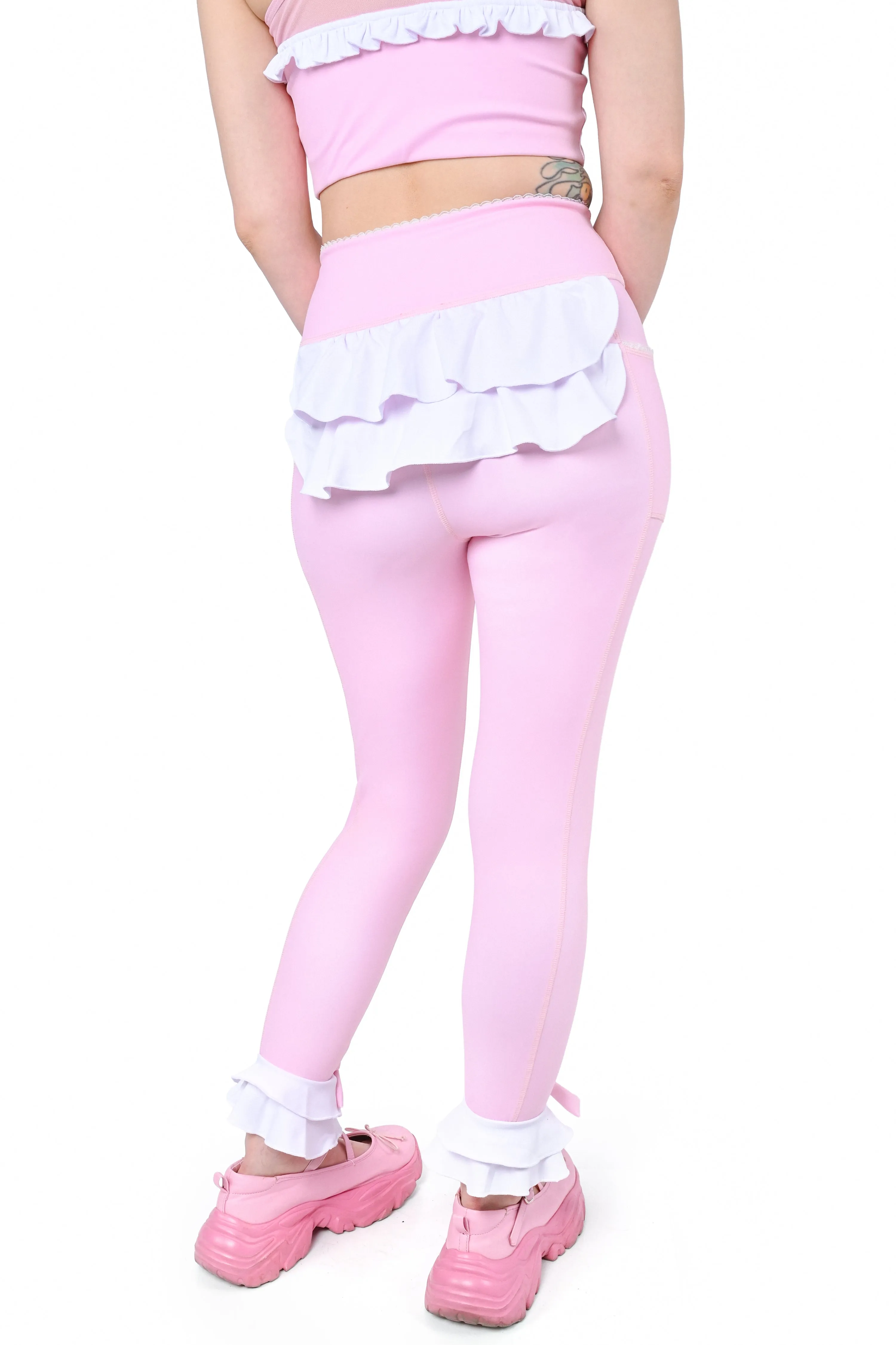 Pink Ruffle Leggings sold by My Violet product image thumbnail 4