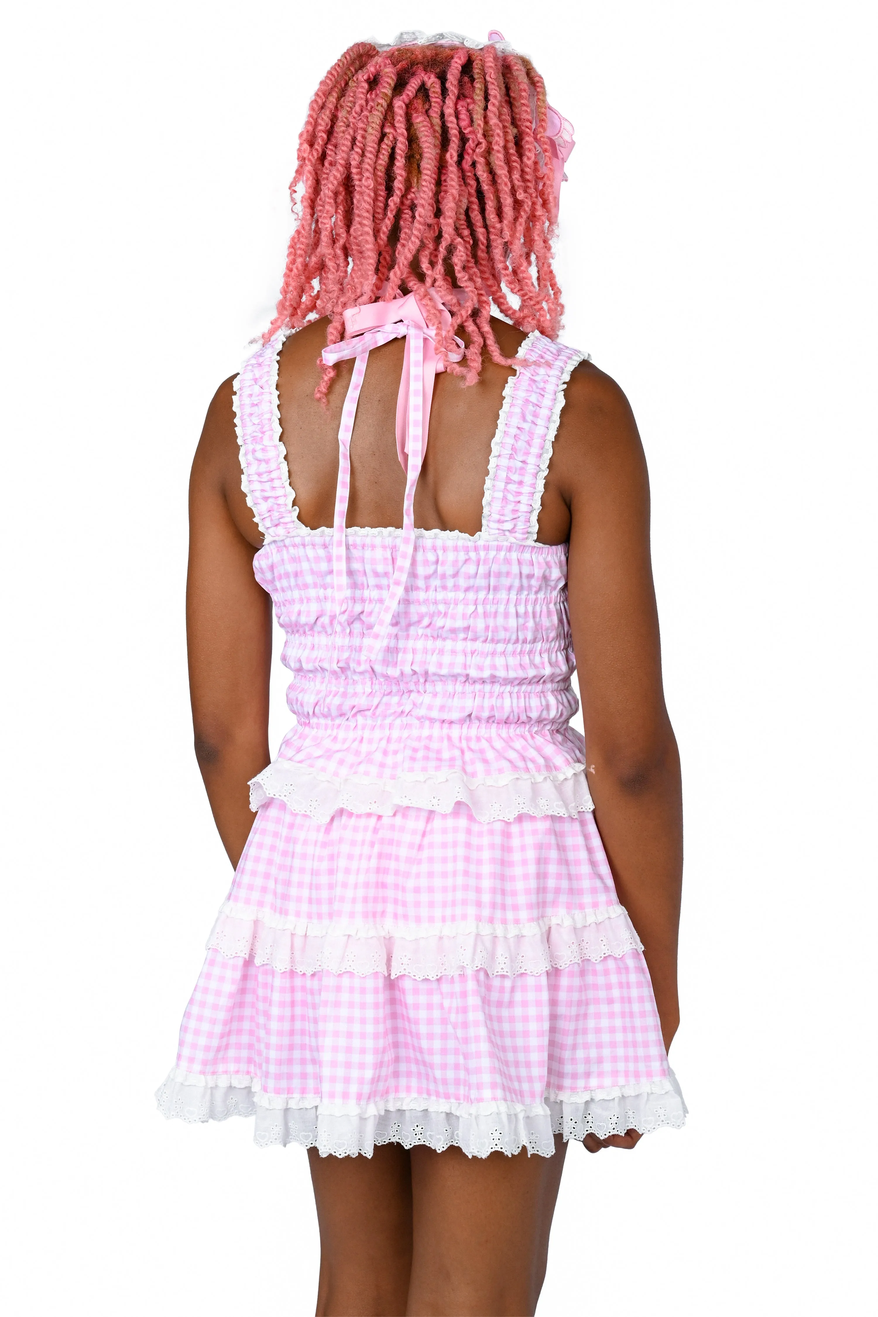 Katherine Shirred Camisole - Pink Gingham sold by My Violet product image thumbnail 3