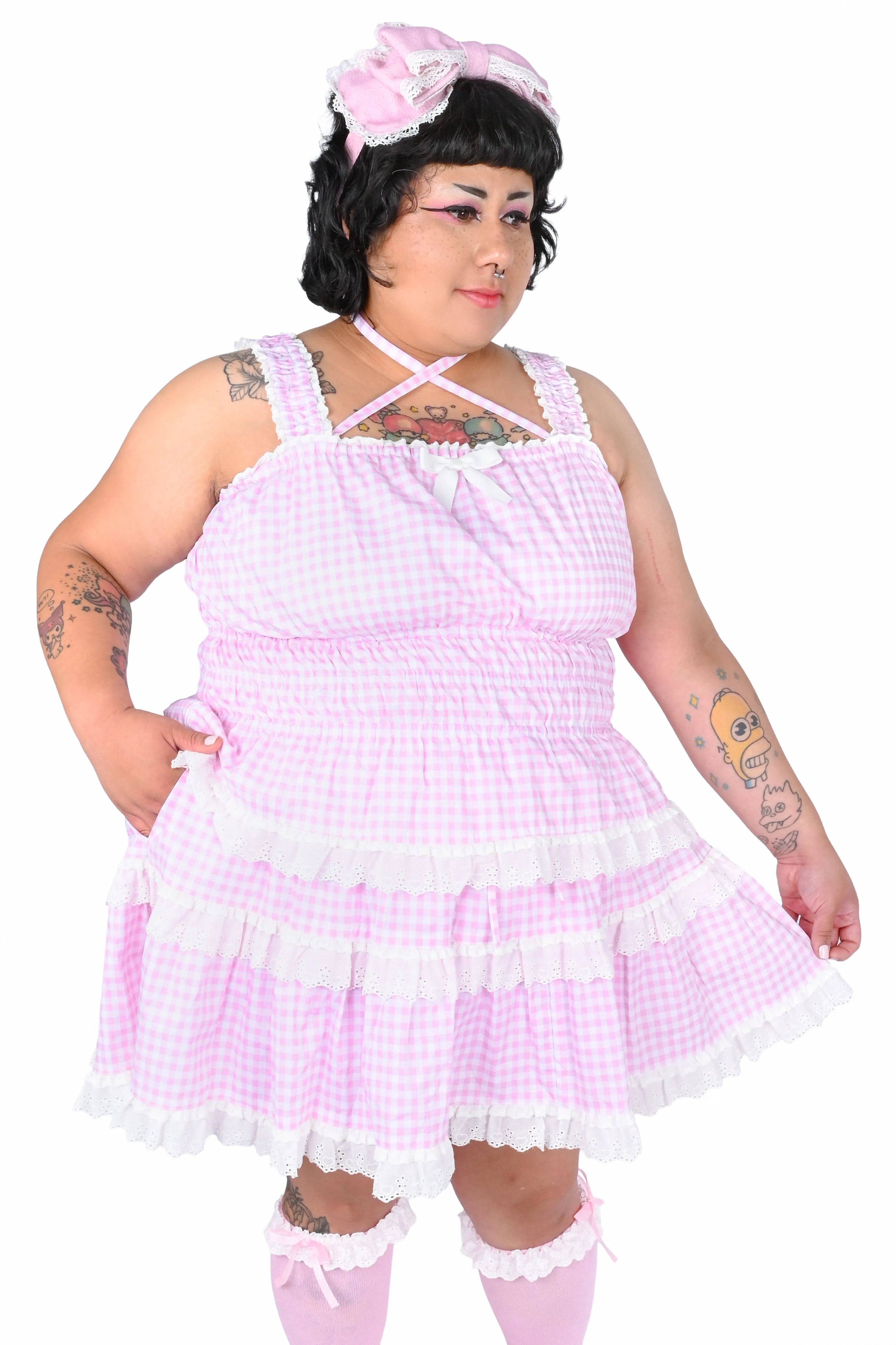 Katherine Shirred Camisole - Pink Gingham sold by My Violet product image thumbnail 2