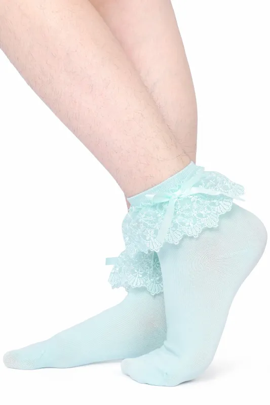 Nina Ruffle Socks - Mint sold by My Violet