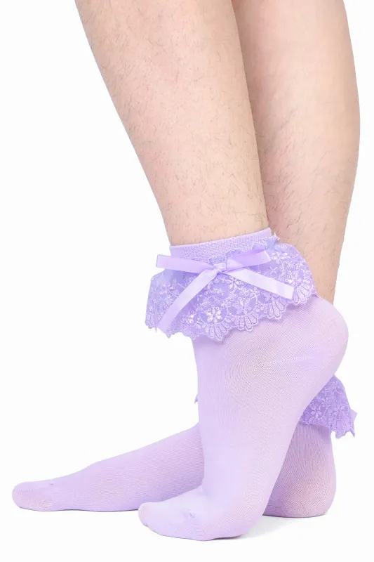 Nina Ruffle Socks - Lavender sold by My Violet