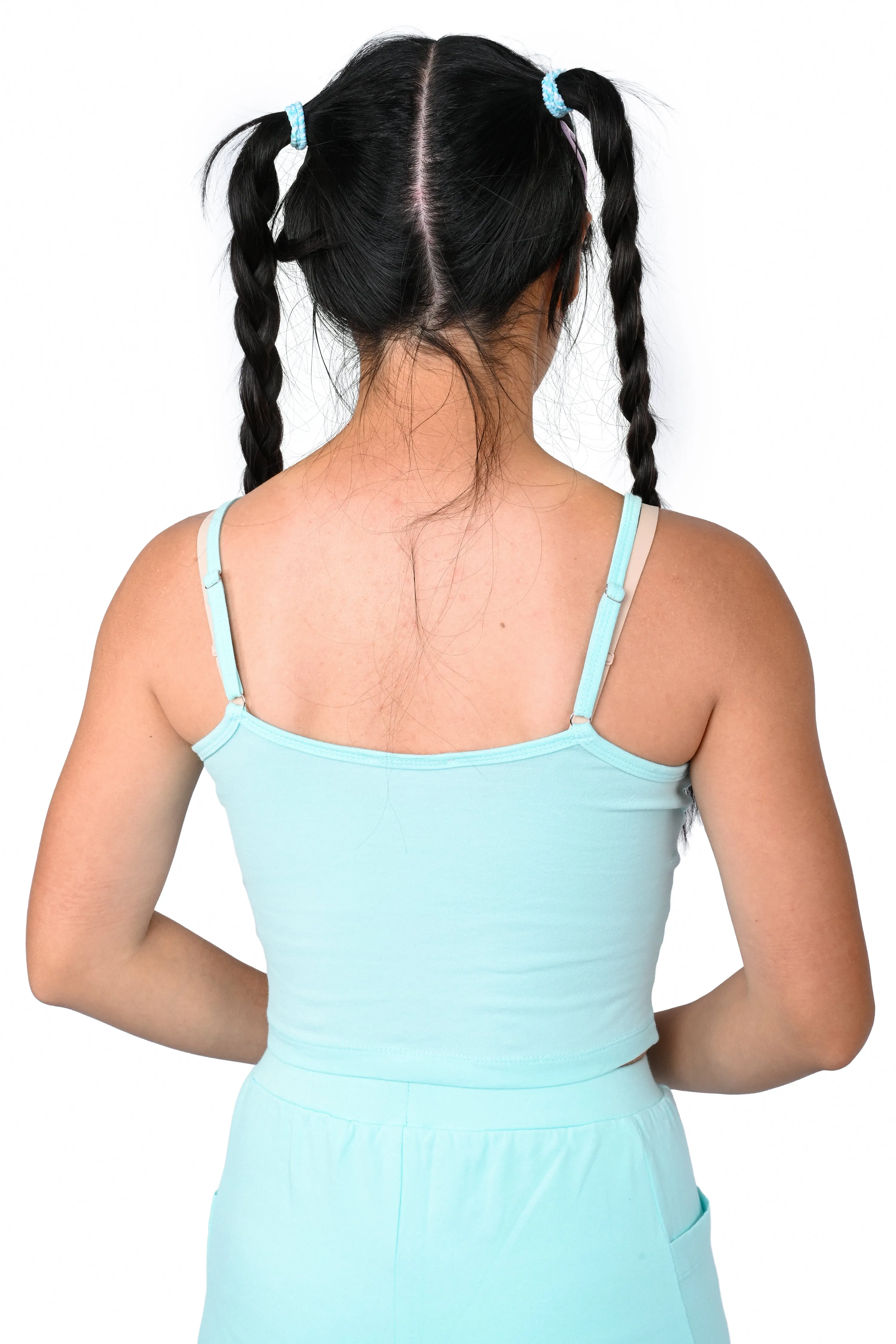 Basics Long Sleeve Mesh Top and Cami Set - Pink/Mint sold by My Violet product image thumbnail 5