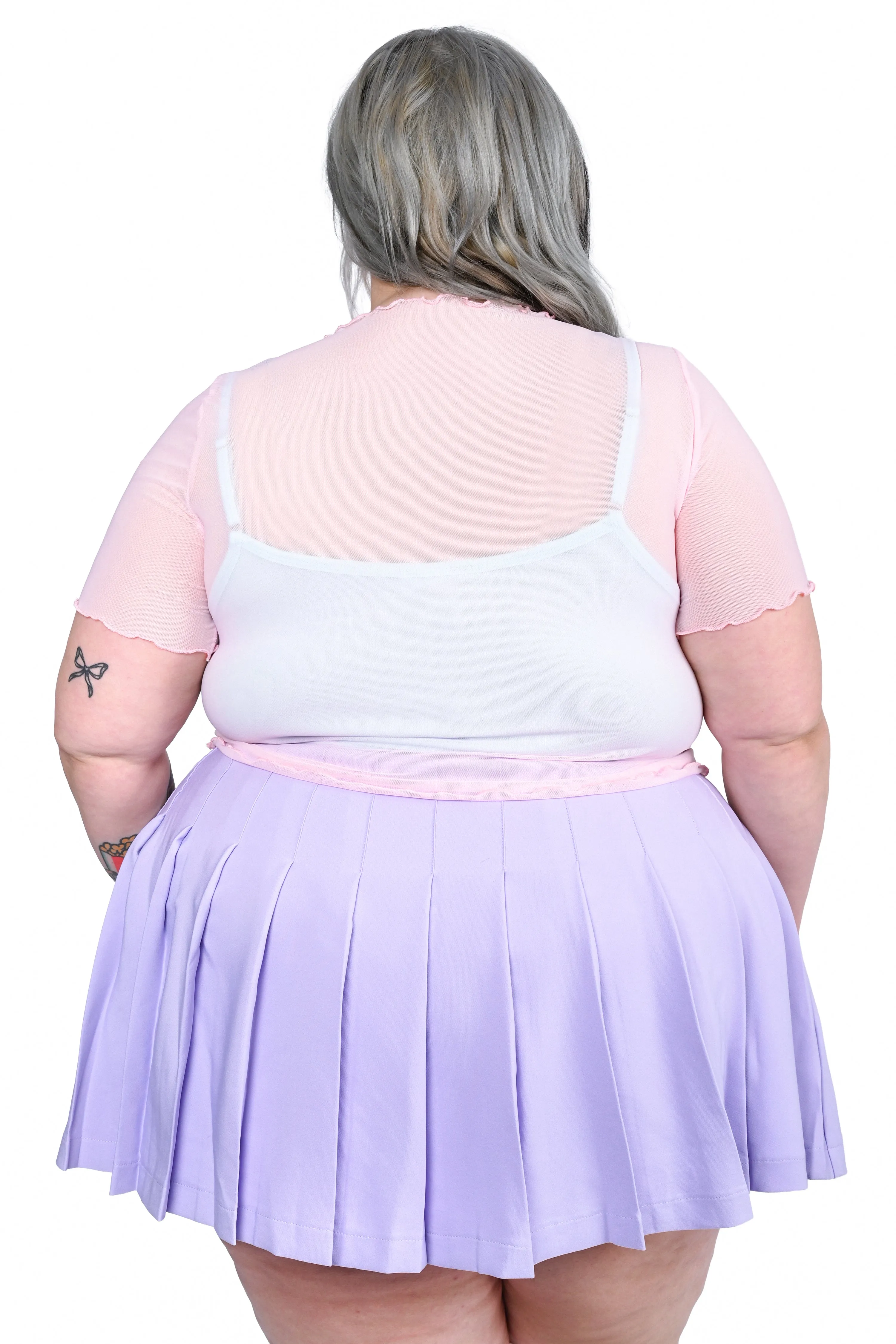Basics Short Sleeve Mesh Top and Cami Set - Pink/Mint sold by My Violet product image thumbnail 5
