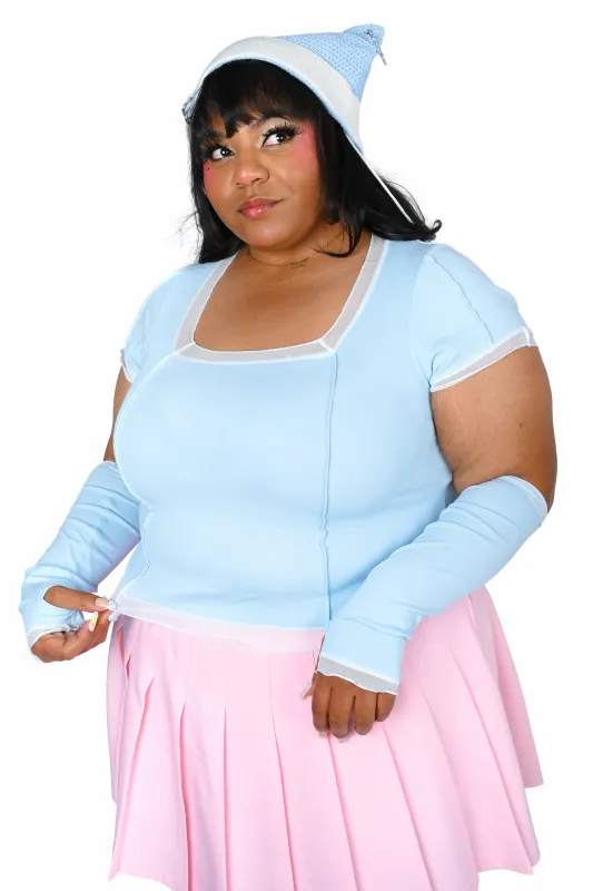 Izzy Armwarmer Crop Top - Blue made by My Violet