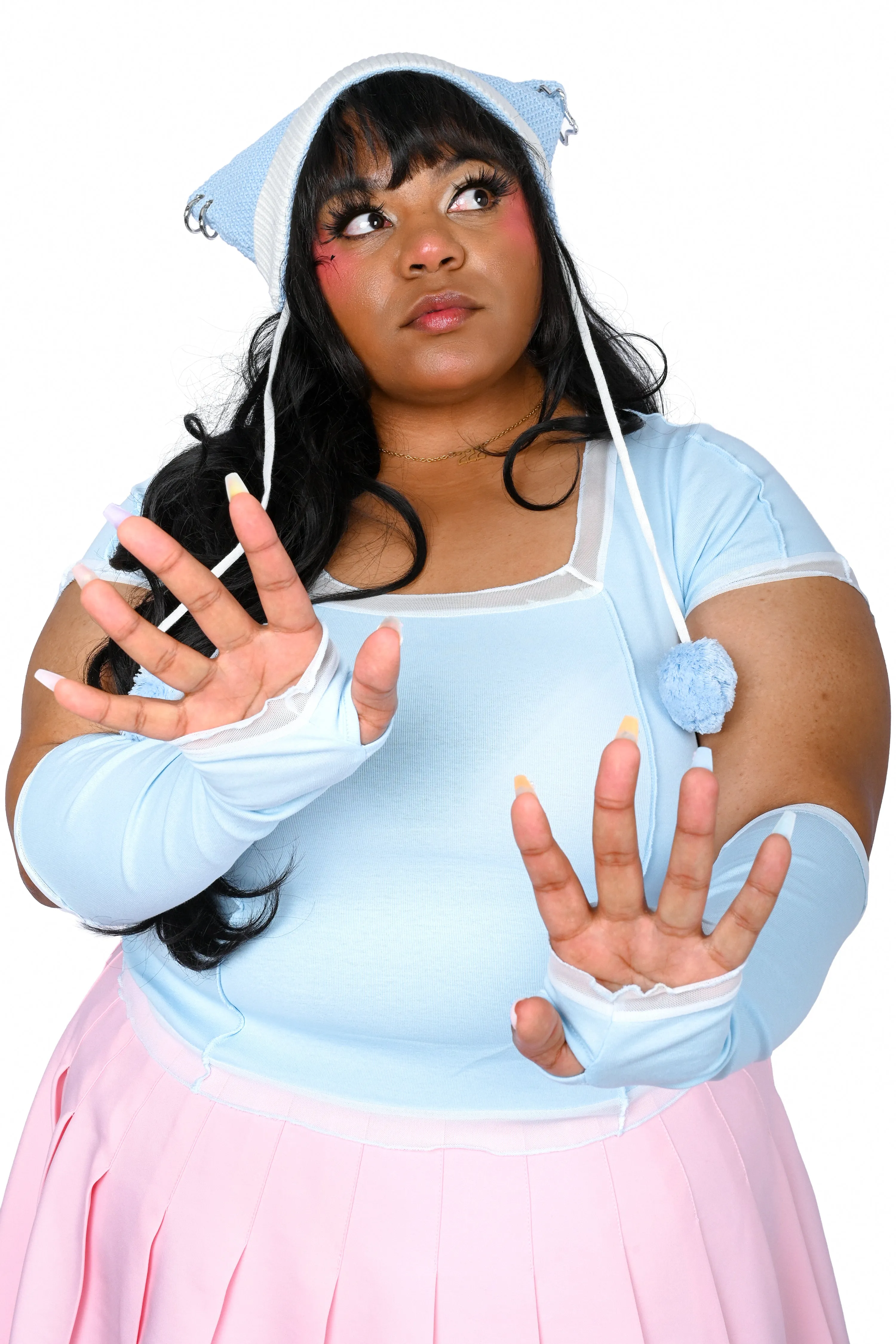 Izzy Armwarmer Crop Top - Blue sold by My Violet product image thumbnail 4