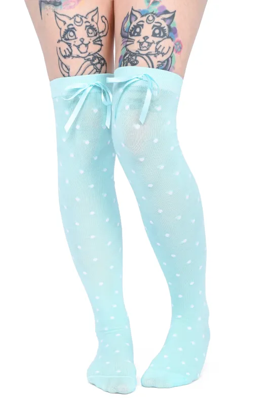 Knee High Dot Socks - Mint made by My Violet
