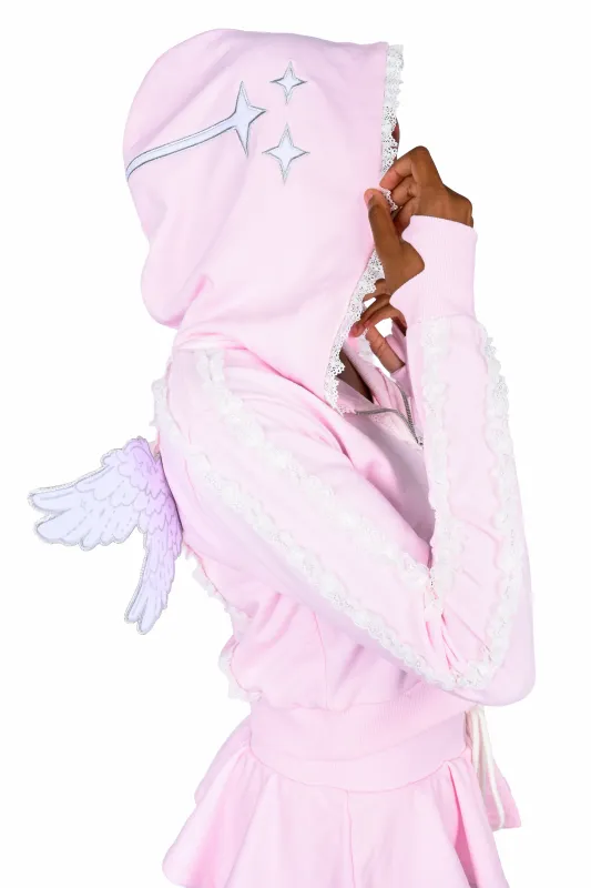 Halo Angel Wing Hoodie - Pink made by My Violet