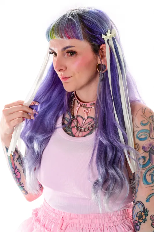 Double Ribbon Bow Clip Set - Cream sold by My Violet