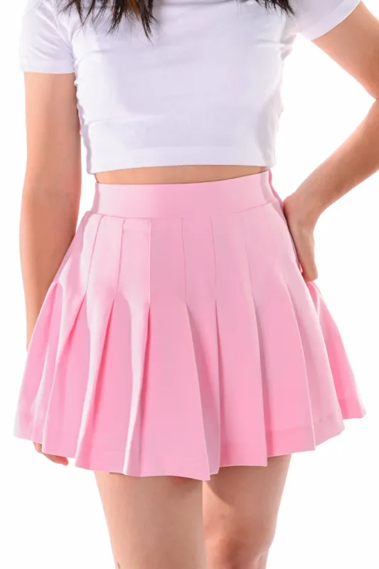 Claire Pleated Skirt - Pink sold by My Violet