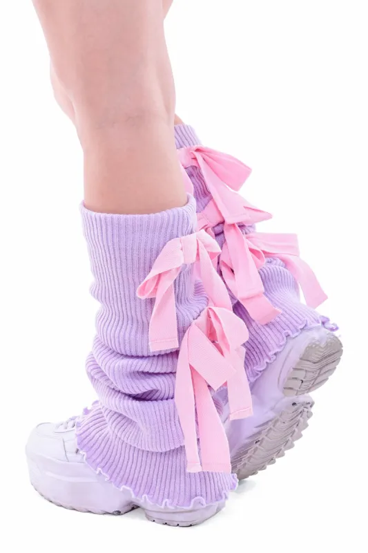 Sugar Ribbon Leg Warmers - Lavender sold by My Violet